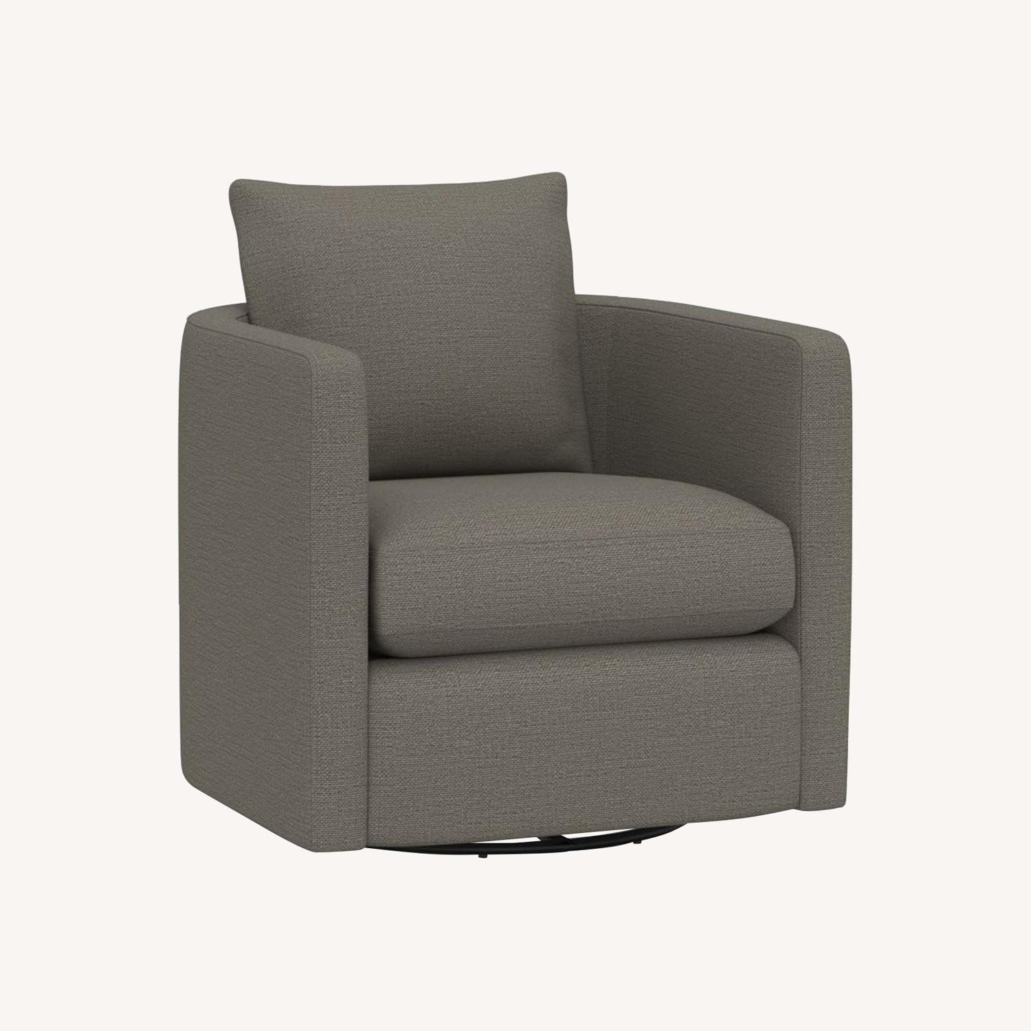 Pottery Barn Ayden Barrel Swivel Armchair AptDeco