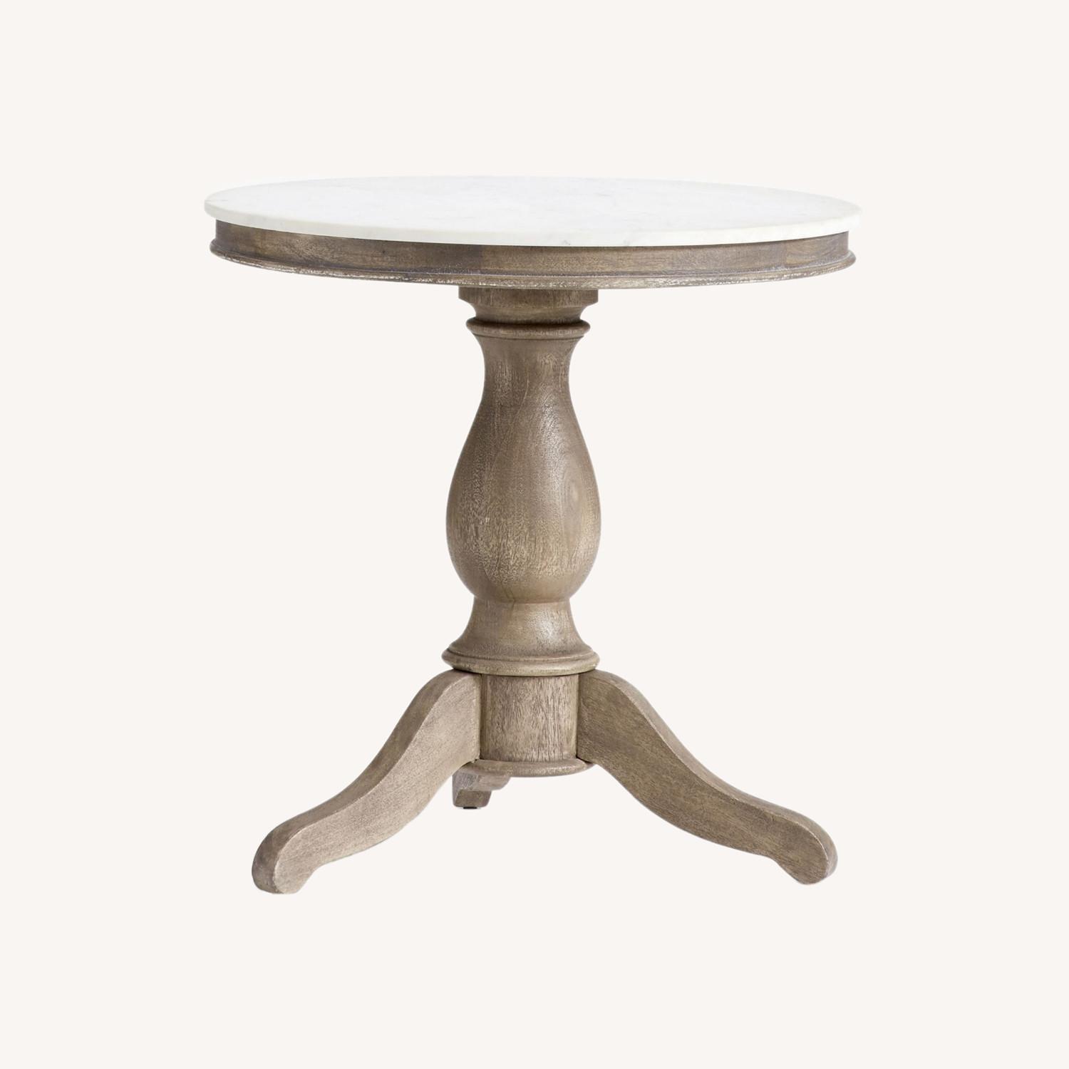 Pottery Barn Alexandra Round Marble End Table - image-0