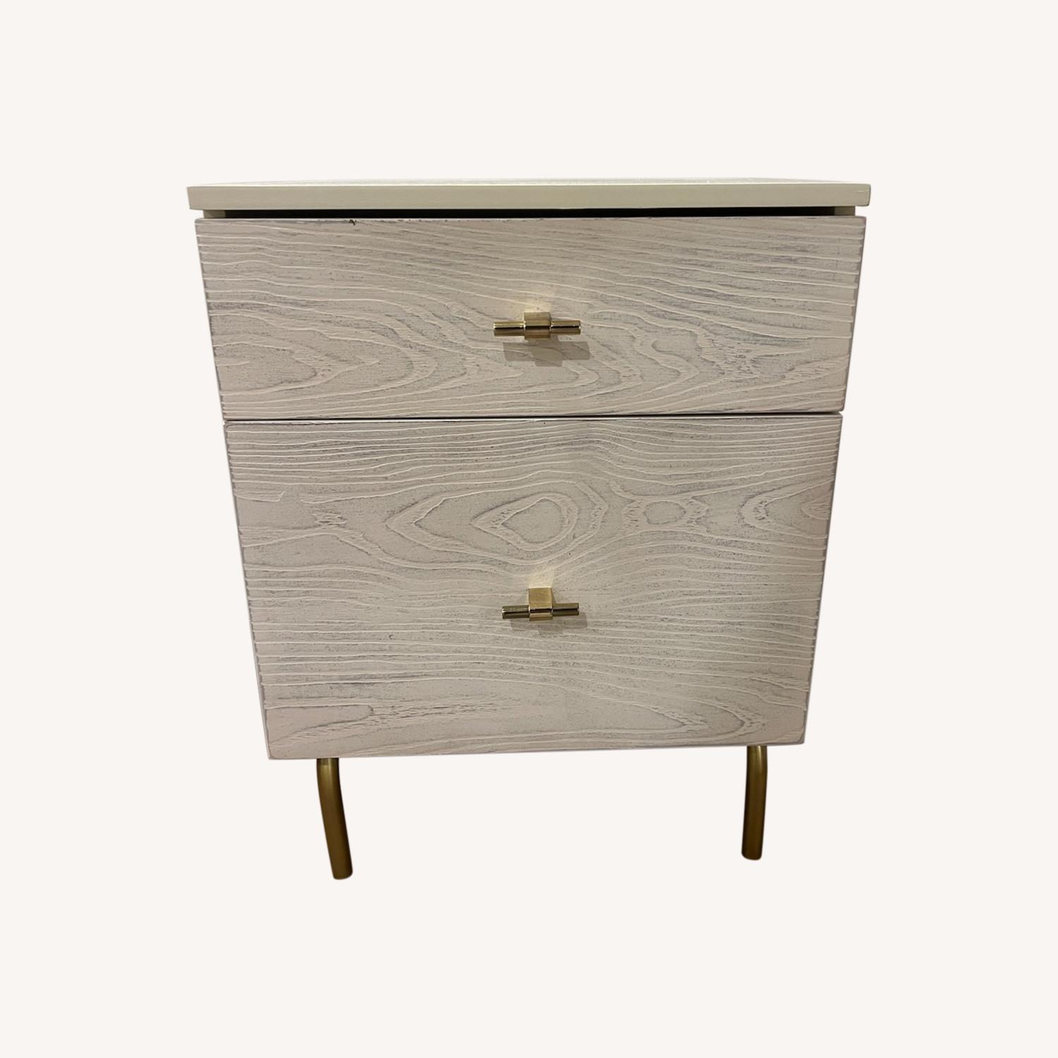 Safavieh Genevieve 2 Drawer Nightstand Cream/White Washed AptDeco