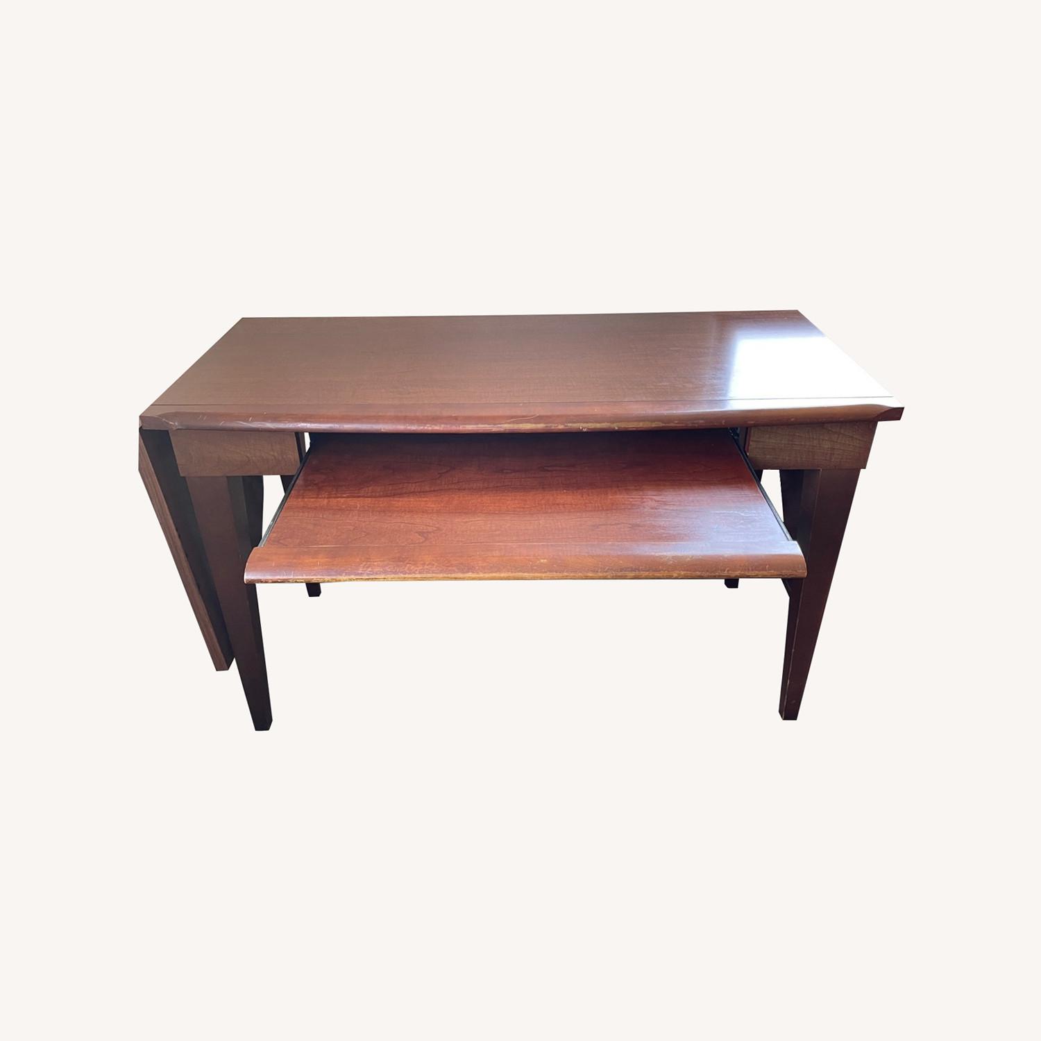 Desk with Keyboard Tray and Filing Cabinet - image-0