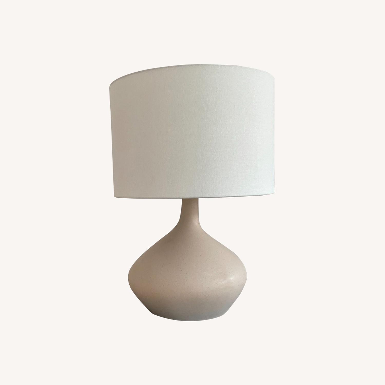 Asymmetry Ceramic Table Lamp (x2) in Natural Biege AptDeco