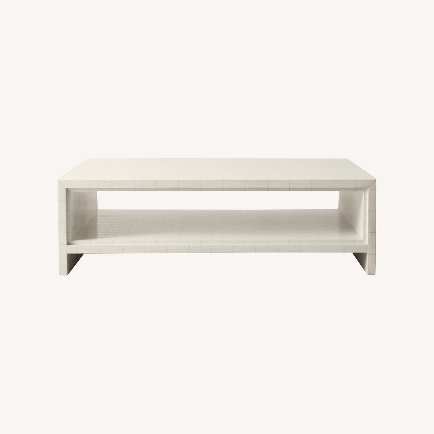 Williams Sonoma Faux Bone Rectangular Coffee Table - image-0