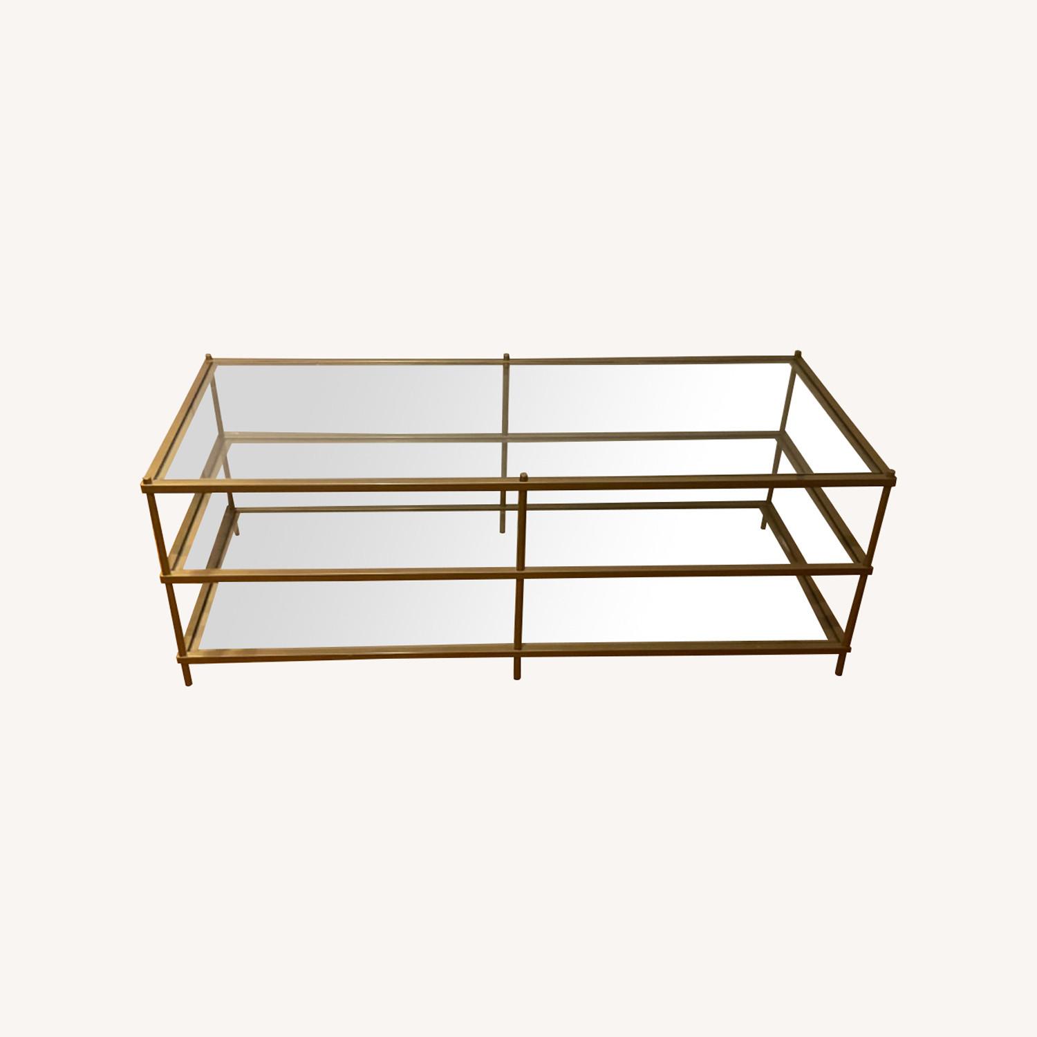 Glass and Gold Multi Level Coffee Table - image-0