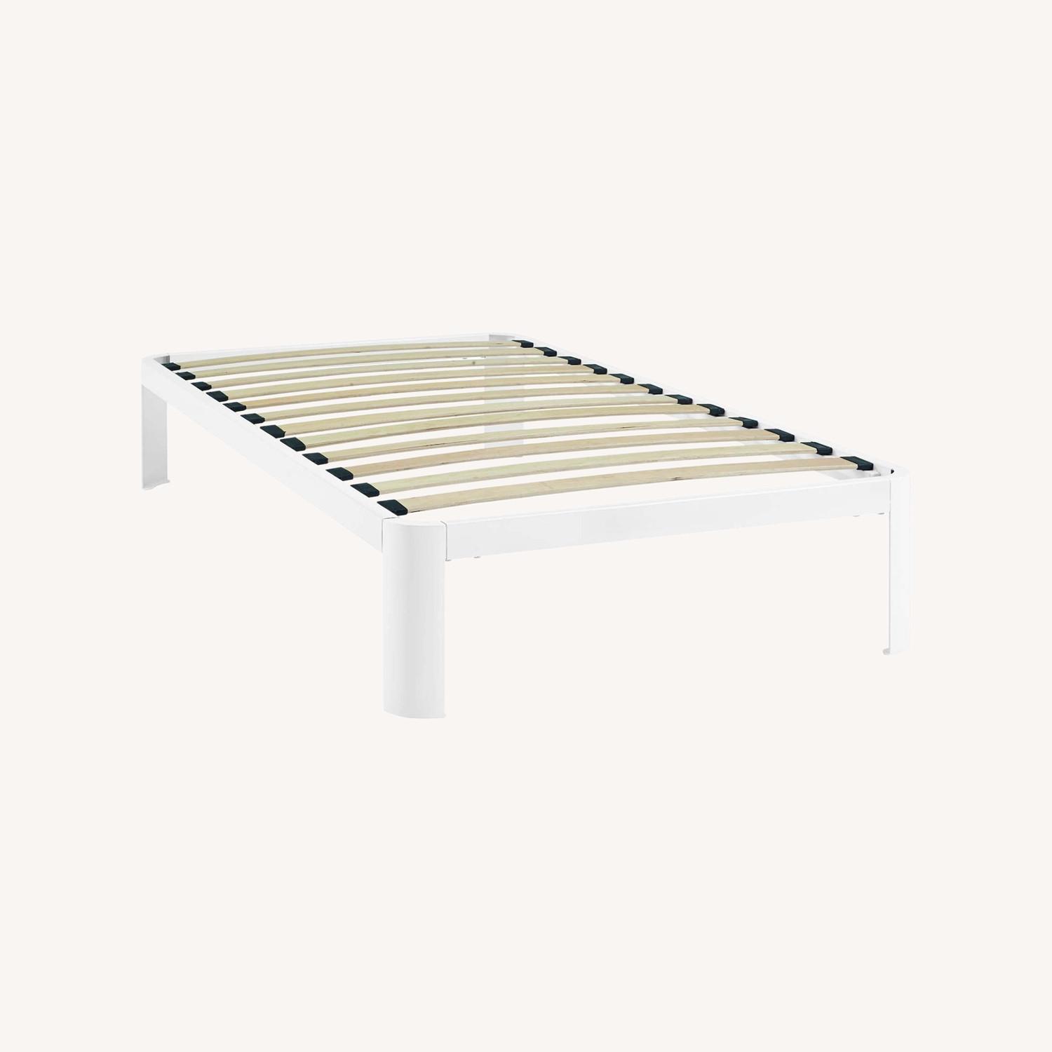 Modway Twin Bed Frame In White Steel Finish - image-8