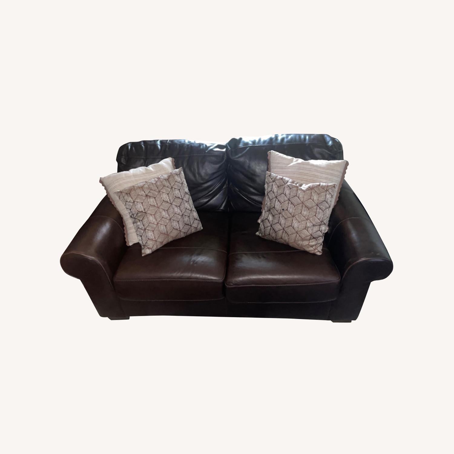 Dark Brown Leather Couch (without Pillows) AptDeco
