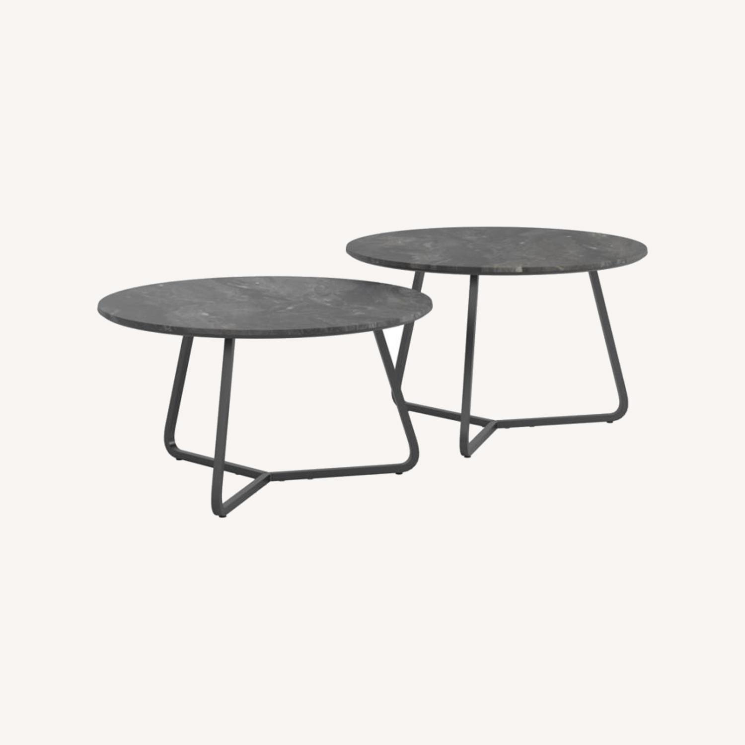 Coaster Coffee Table In Faux Slate & Matte Black - image-8