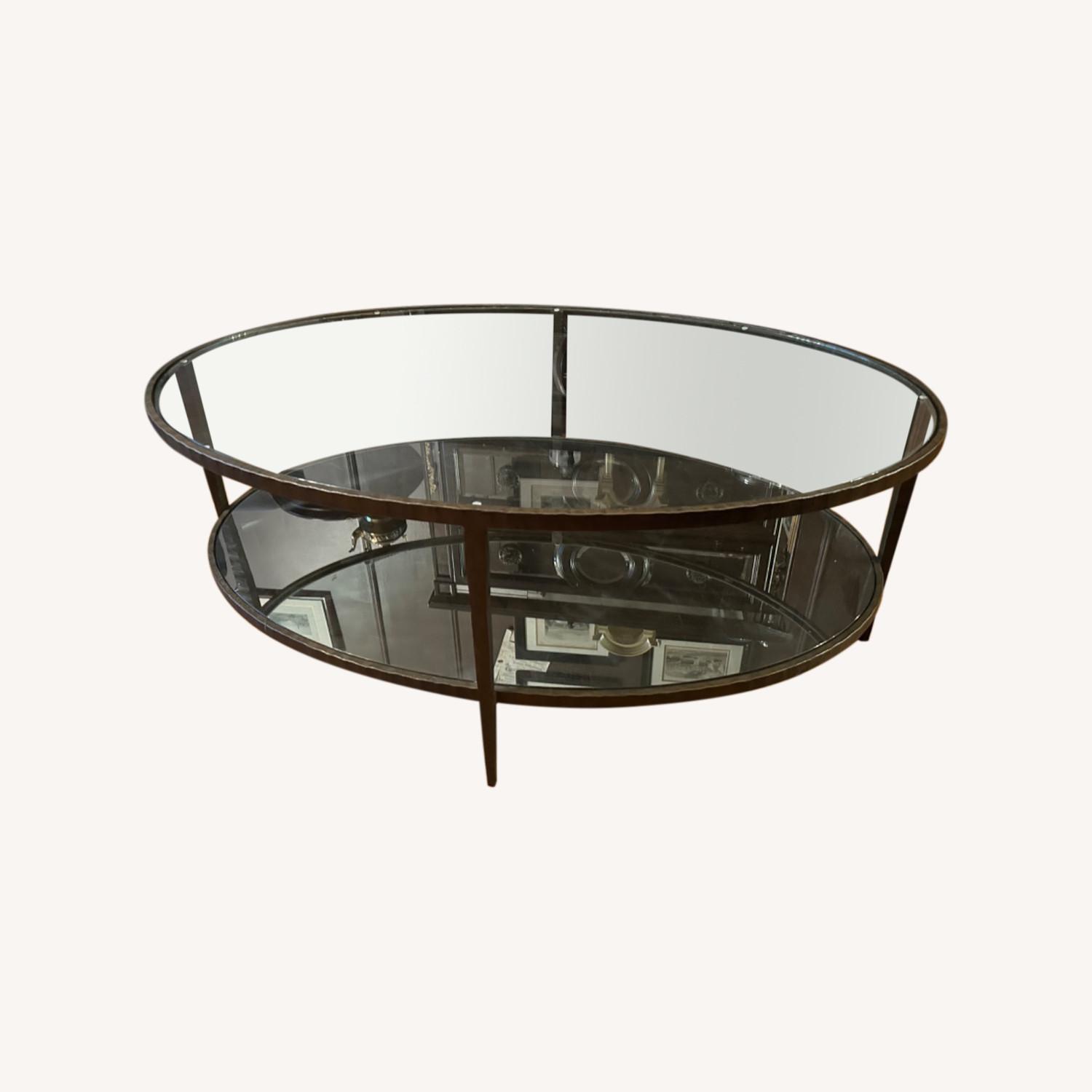 Z Gallerie Metal and Glass Coffee Table AptDeco