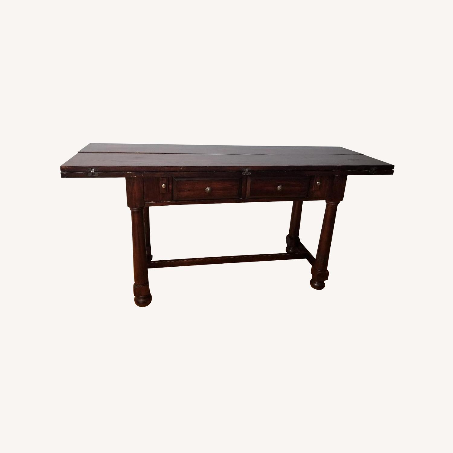 Drop Leaf Wood Dining Table - AptDeco