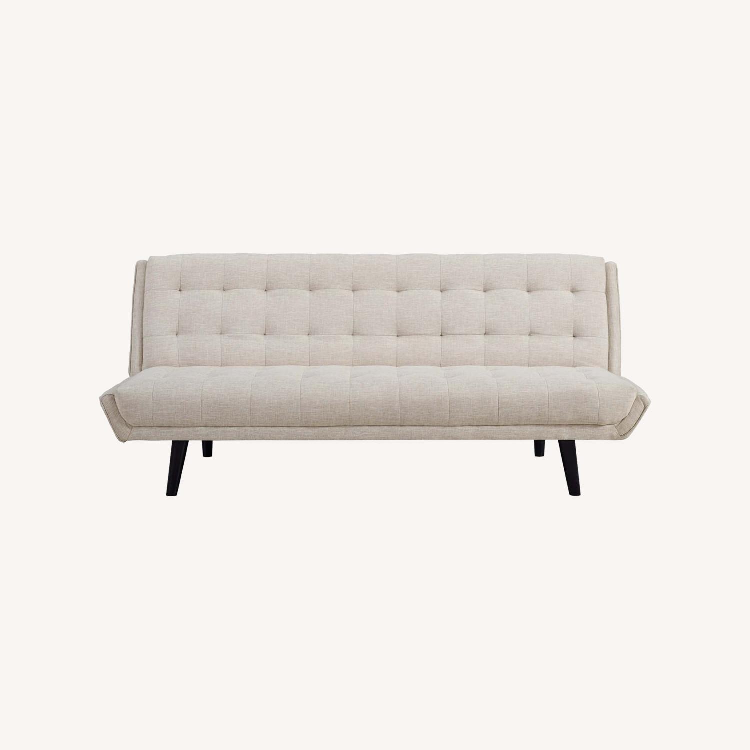 Modway Sofa Bed In Beige Fabric W/ Tufted Seat - image-8