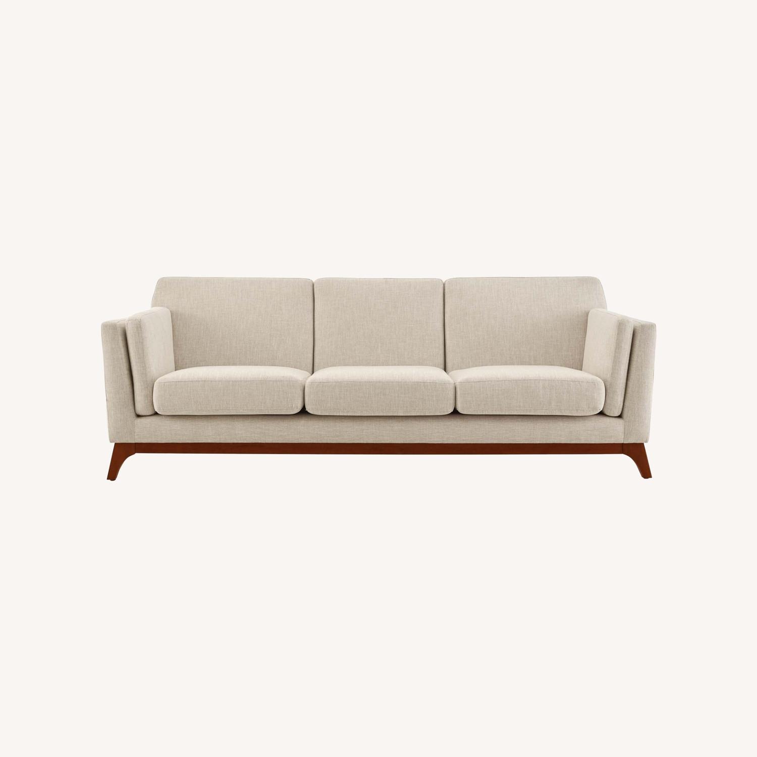 Modway Sofa In Beige Fabric W/ Removable Cushions - image-7