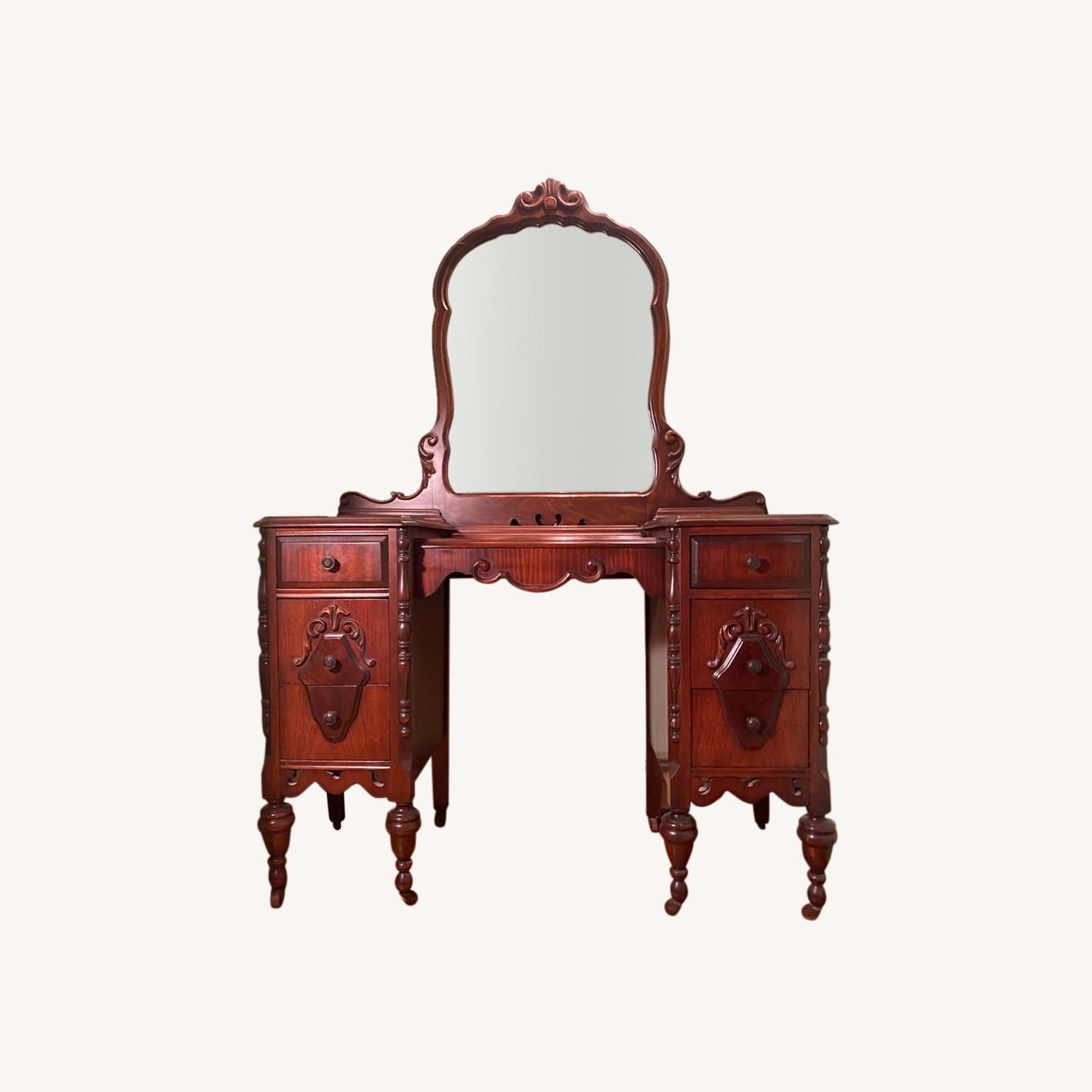 Depression Era Vintage Vanity with Mirror - image-0