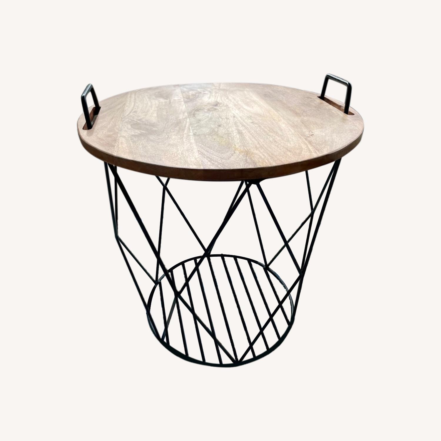 Pier 1 Side Table with Open Top Storage AptDeco