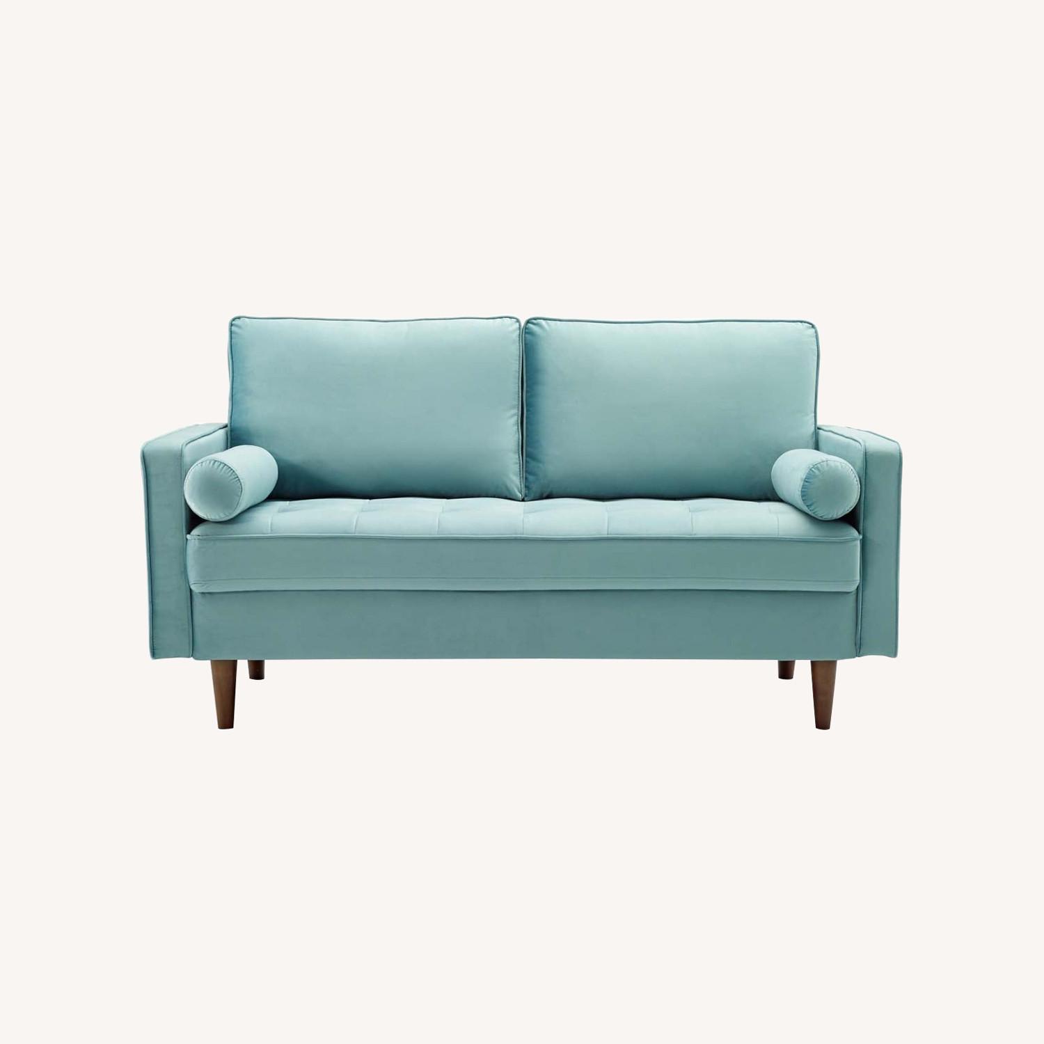 Modway Modern Loveseat In Mint Velvet Finish - image-10