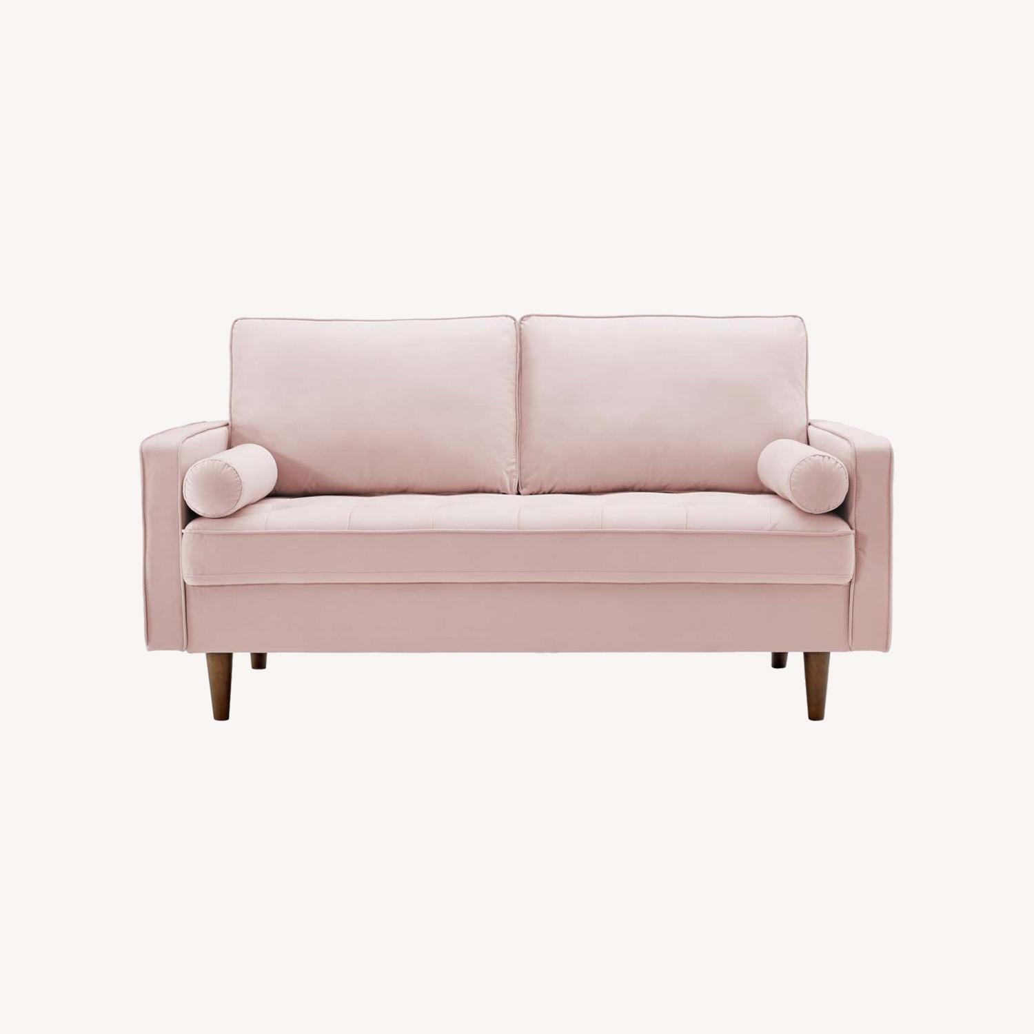 Modway Modern Loveseat In Pink Velvet Finish - image-10