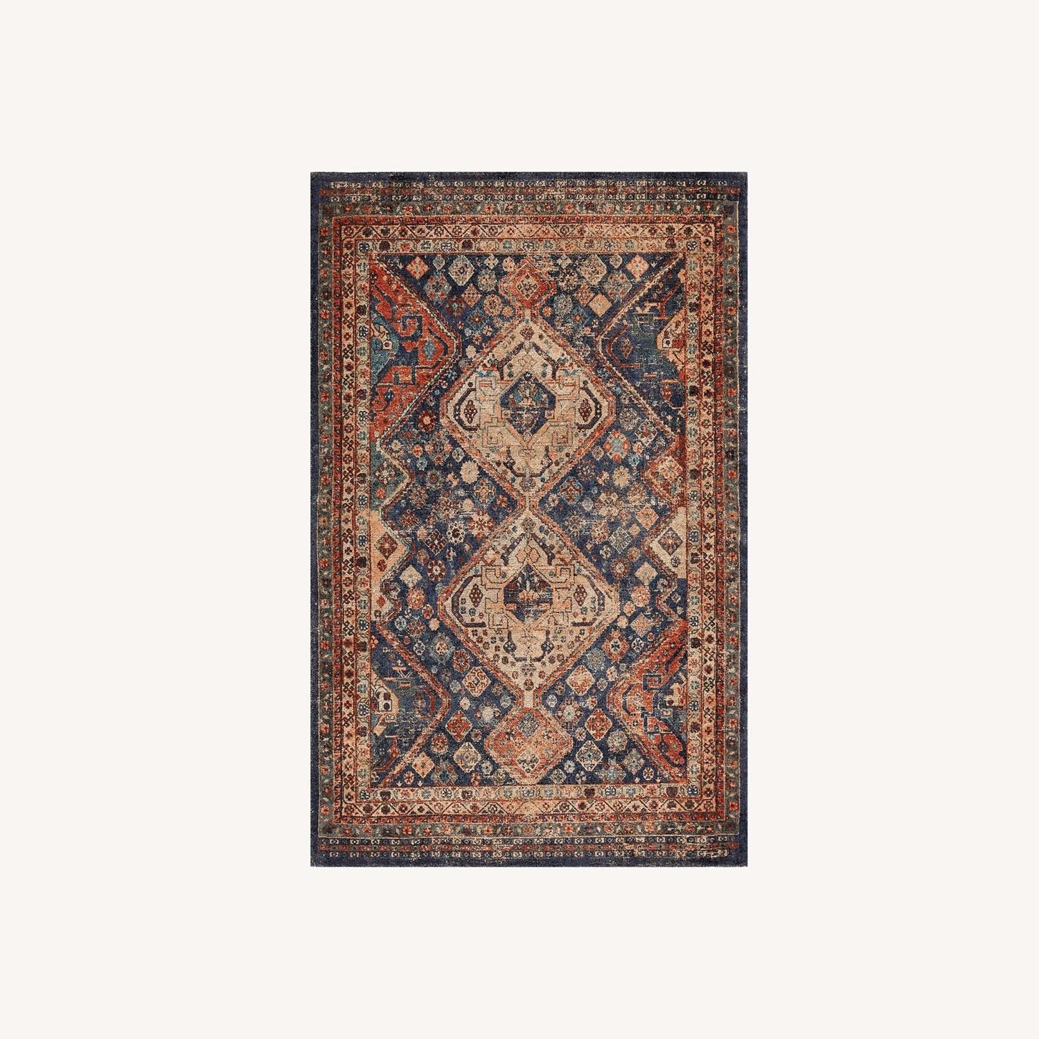 Pottery Barn Mahalia Hand Woven Rug,8x10,Blue Multi AptDeco