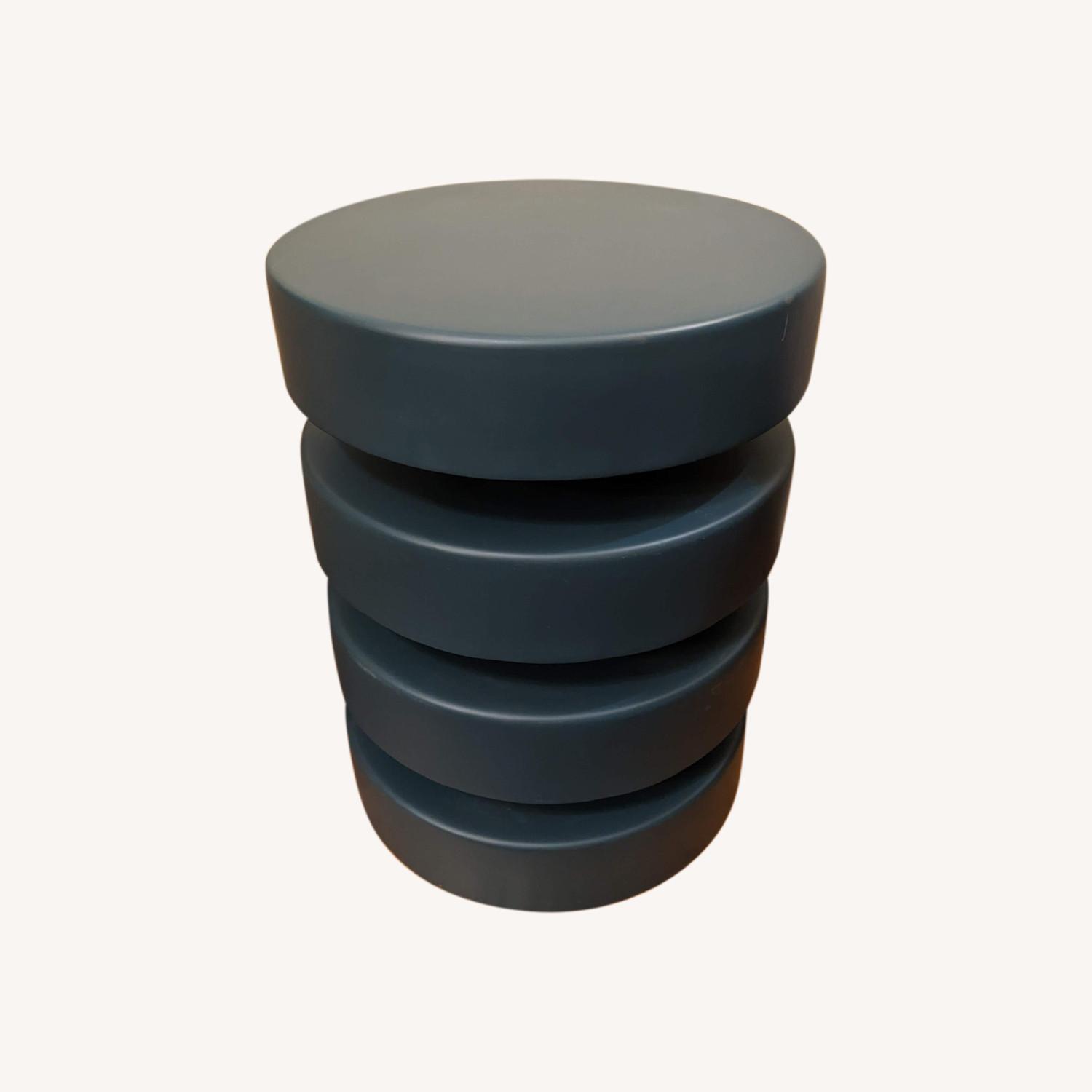 West Elm Floating Disks Side Table, Petrol Blue AptDeco