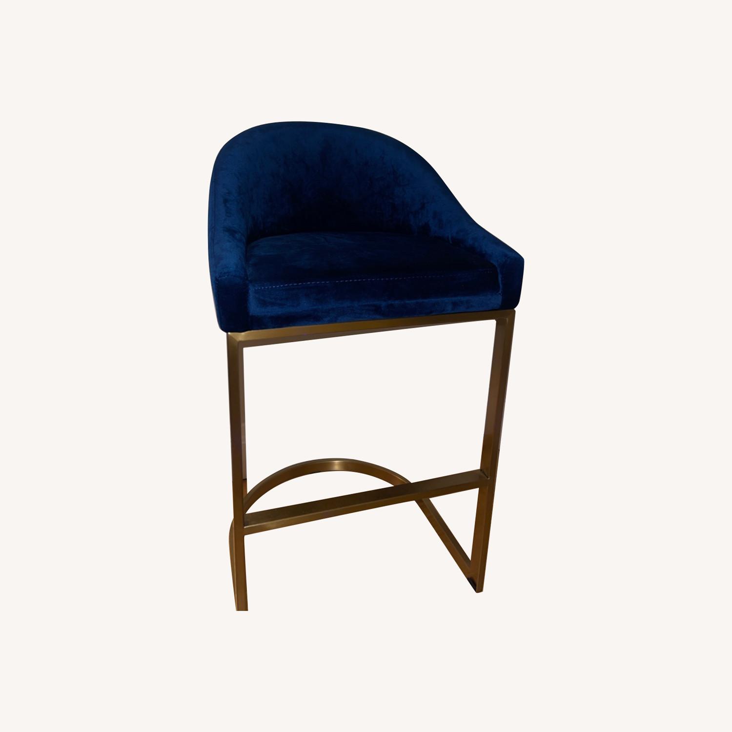 Wayfair Blue Suede Barstools (Set of 2) AptDeco