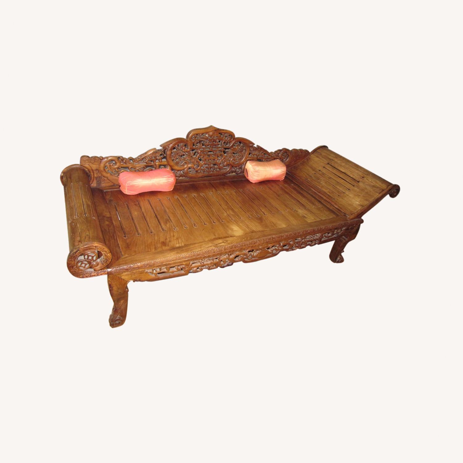 Classic Chinese Rosewood Chaise Lounge - image-0