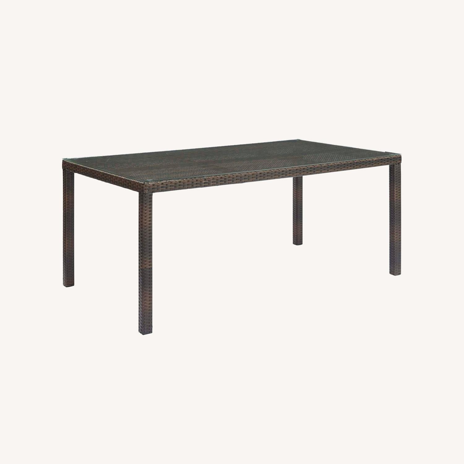 Modway Outdoor Dining Table In 70" Brown Rattan - image-4