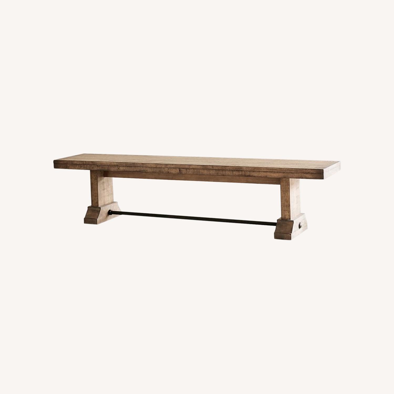 Pottery Barn Fort Wood Dining Bench, Smoked Nutmeg AptDeco