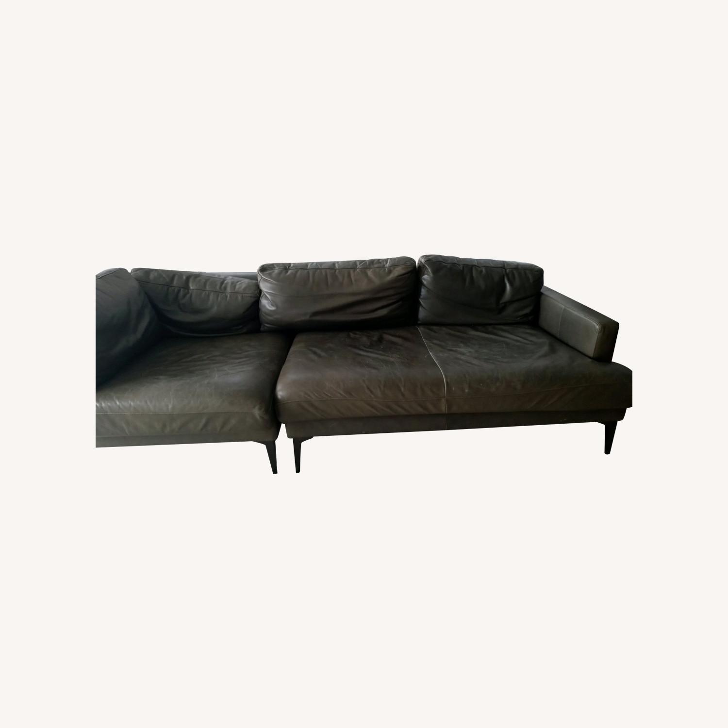 West Elm Andes Leather Sofa AptDeco