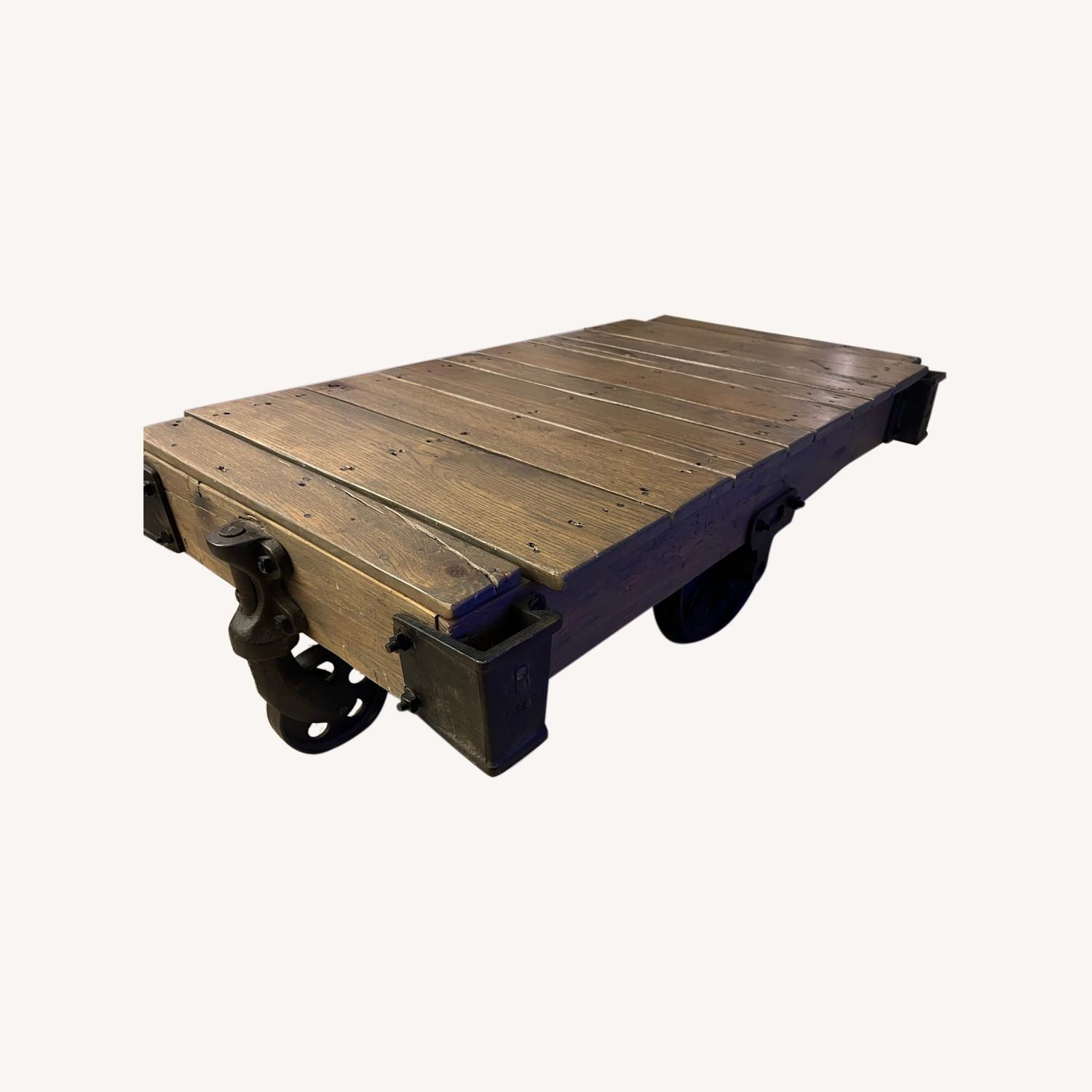 Restoration Hardware Factory Cart Coffee Table AptDeco