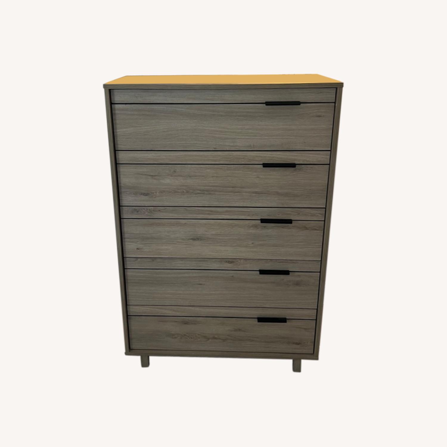 Modern Light Wood Dresser w/ Matte Black Hardware AptDeco