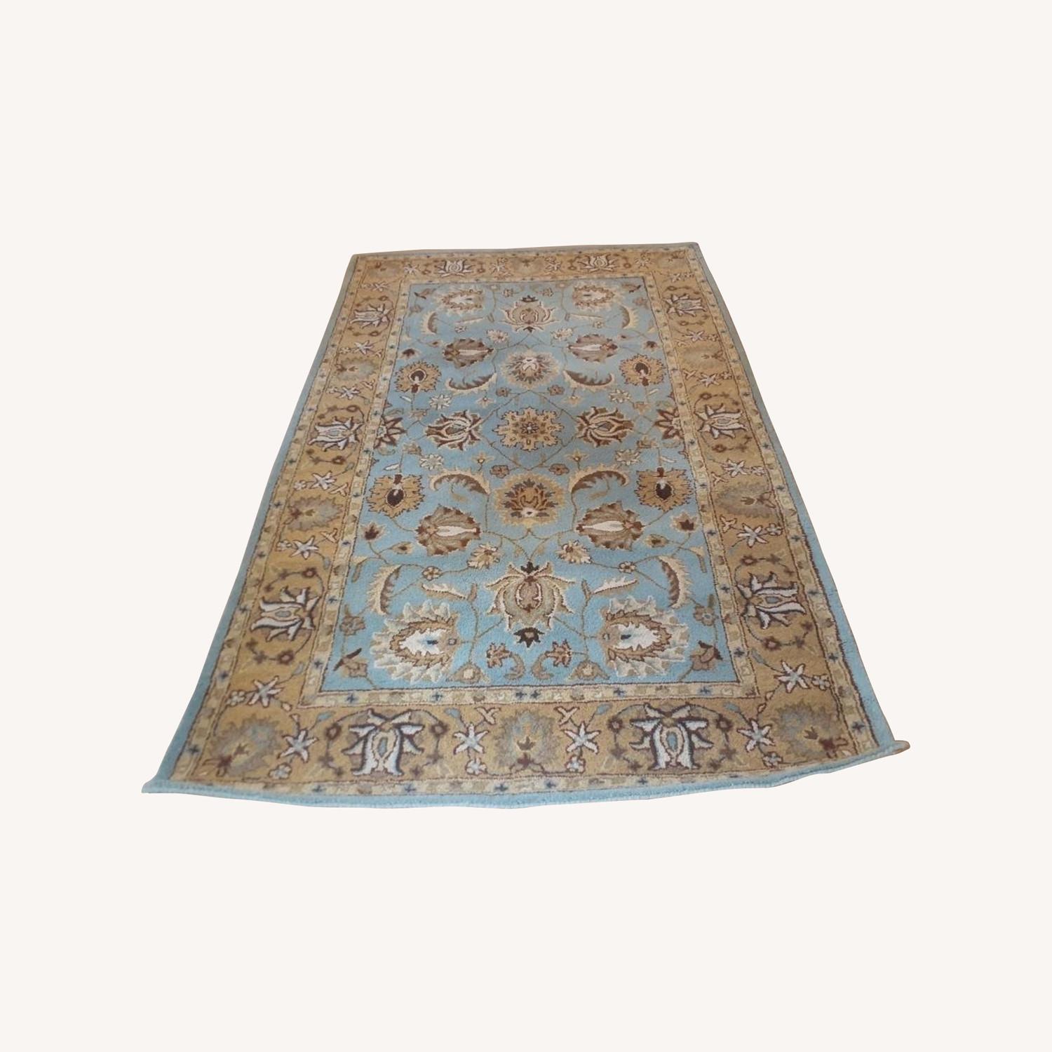 Safavieh 100 Wool 5' x 8' Rug Blue and Gold AptDeco