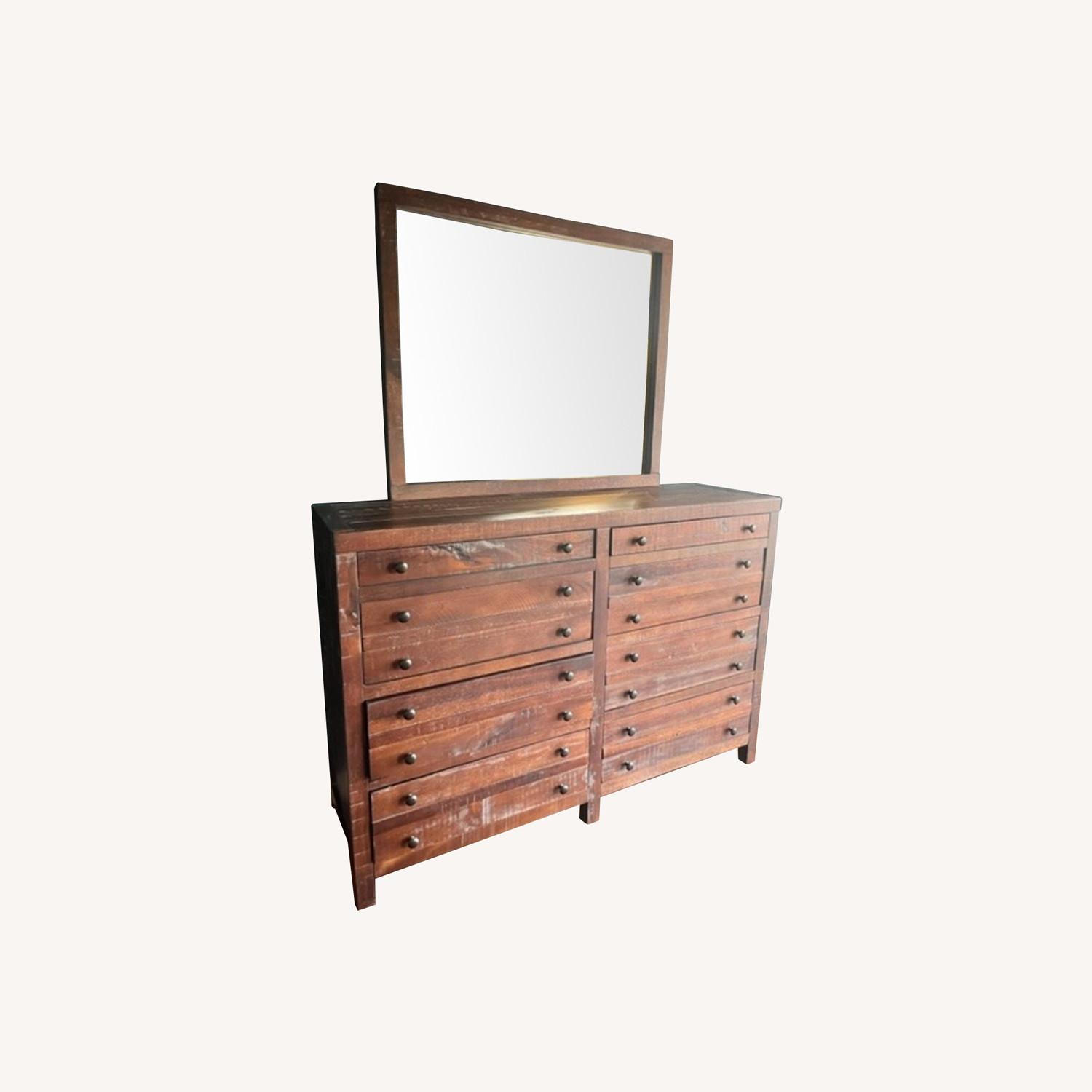 Costco Wood 8 Drawer Dresser and Mirror AptDeco
