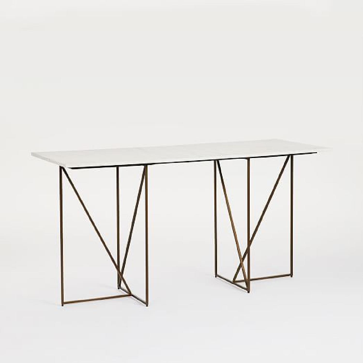 West Elm Marble & Brass Geo Table - image-8