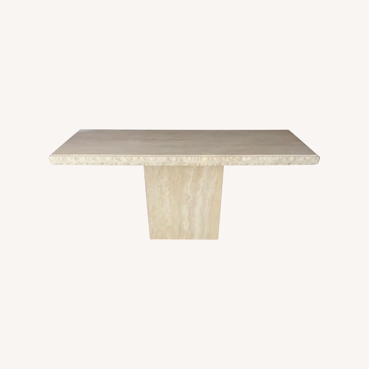 Vintage Raw Edge Travertine Console Table - image-0