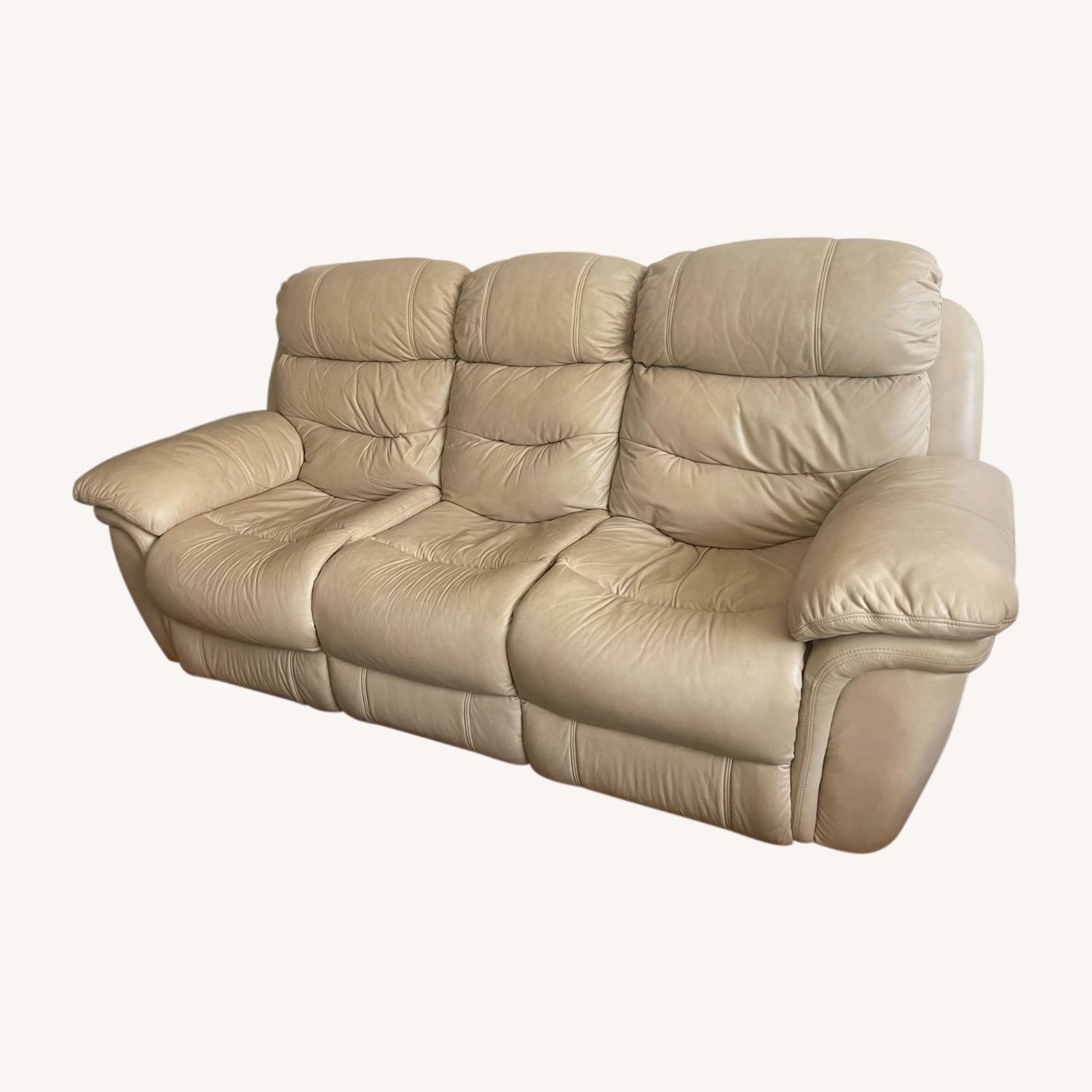 Jordan's Leather Dual Power Recliner Couch Sofa - image-0