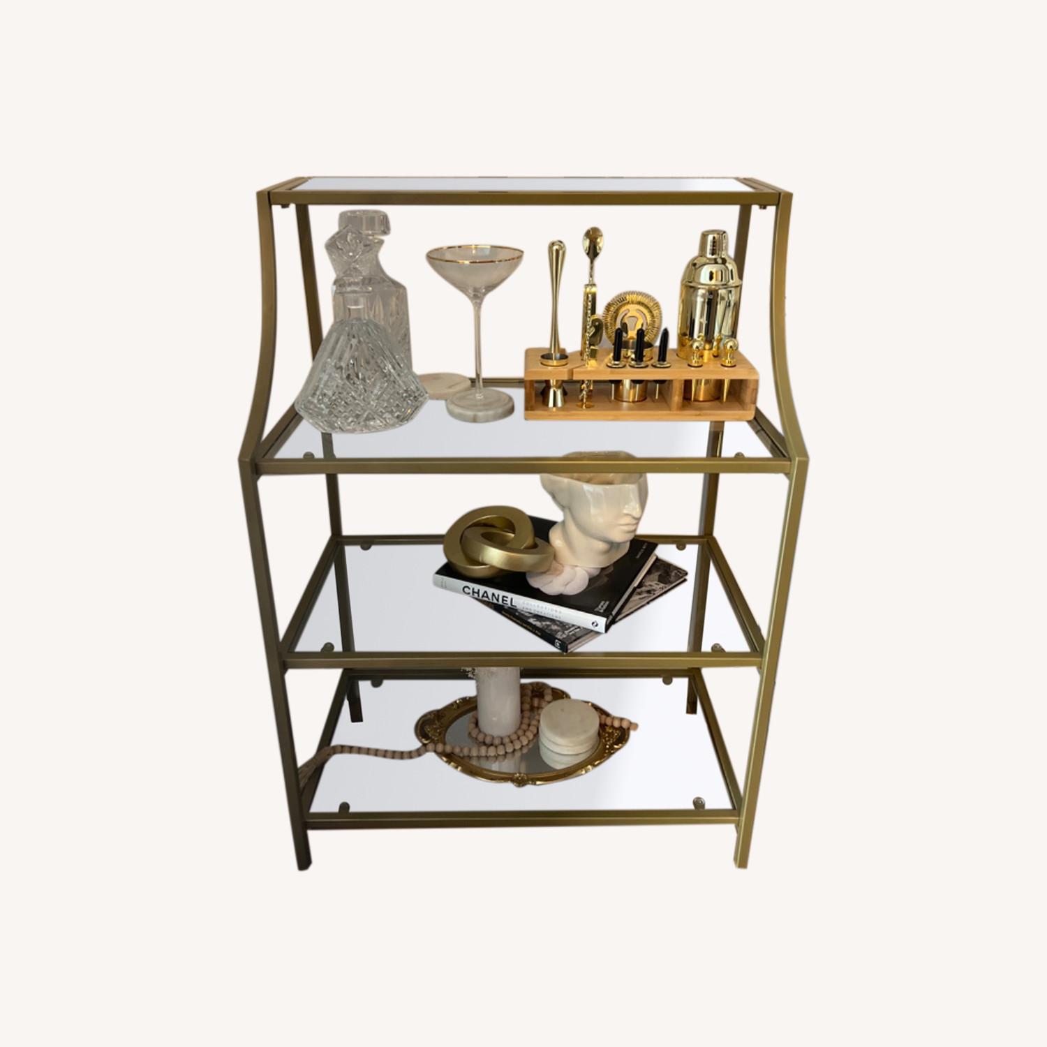 Gold Glass Entryway Table AptDeco