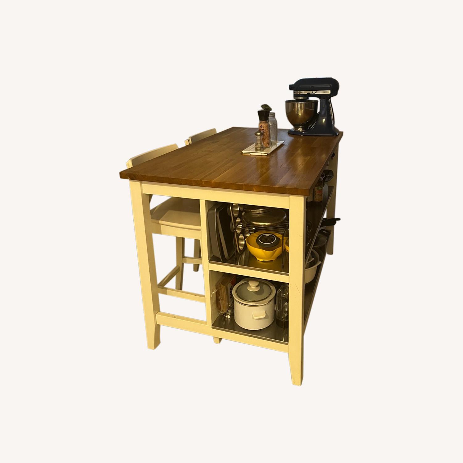 IKEA Stenstorp Kitchen Island & 2 Matching Chairs - image-0