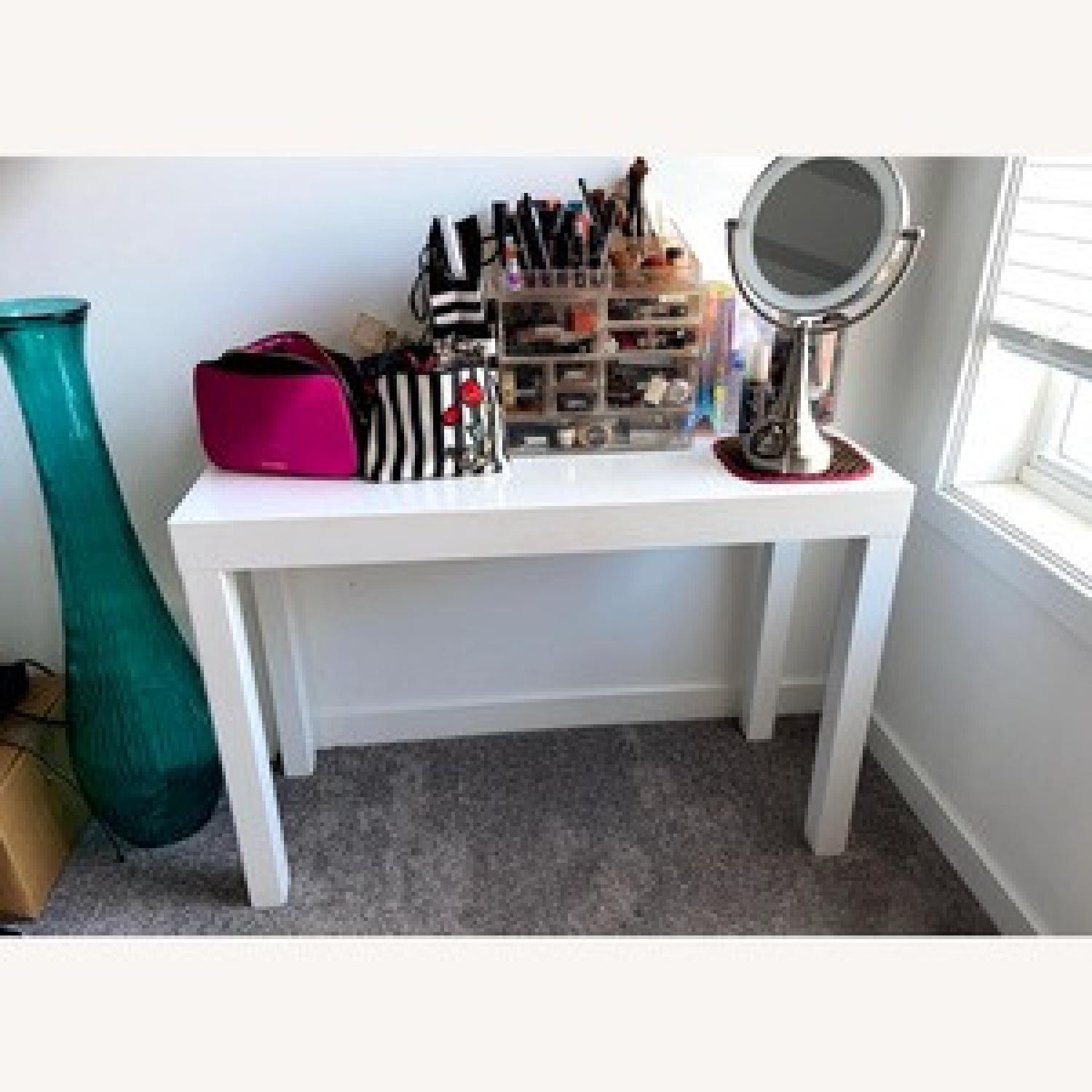 White Vanity Table with Drawer - image-3