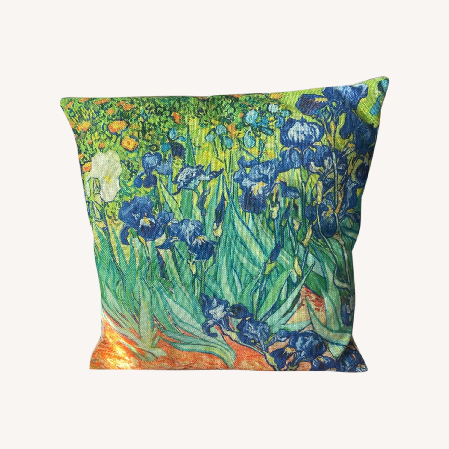 Throw Pillow with Monet Irises - image-0