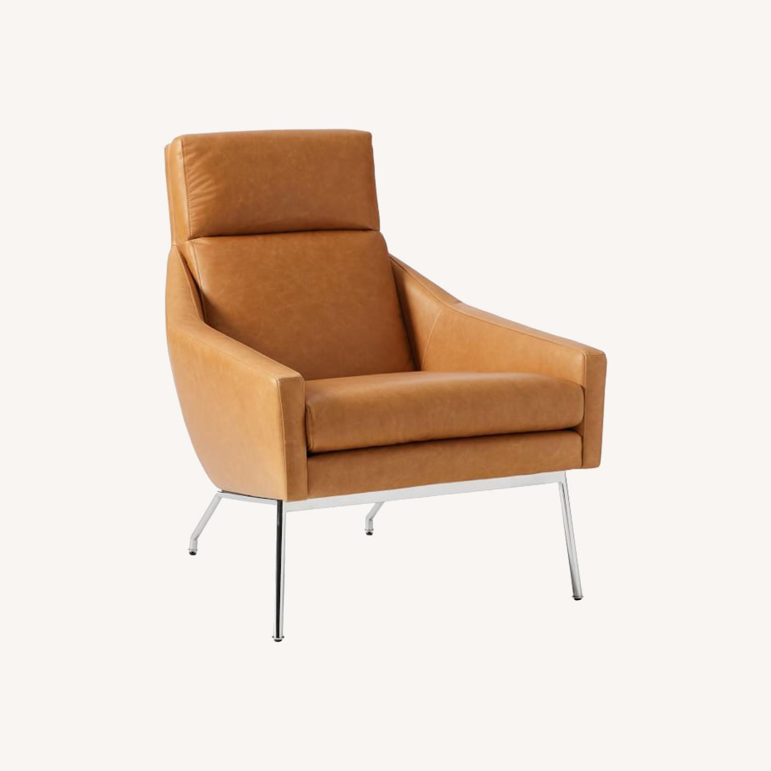 West Elm Sesame Ludlow Leather Chair - image-0