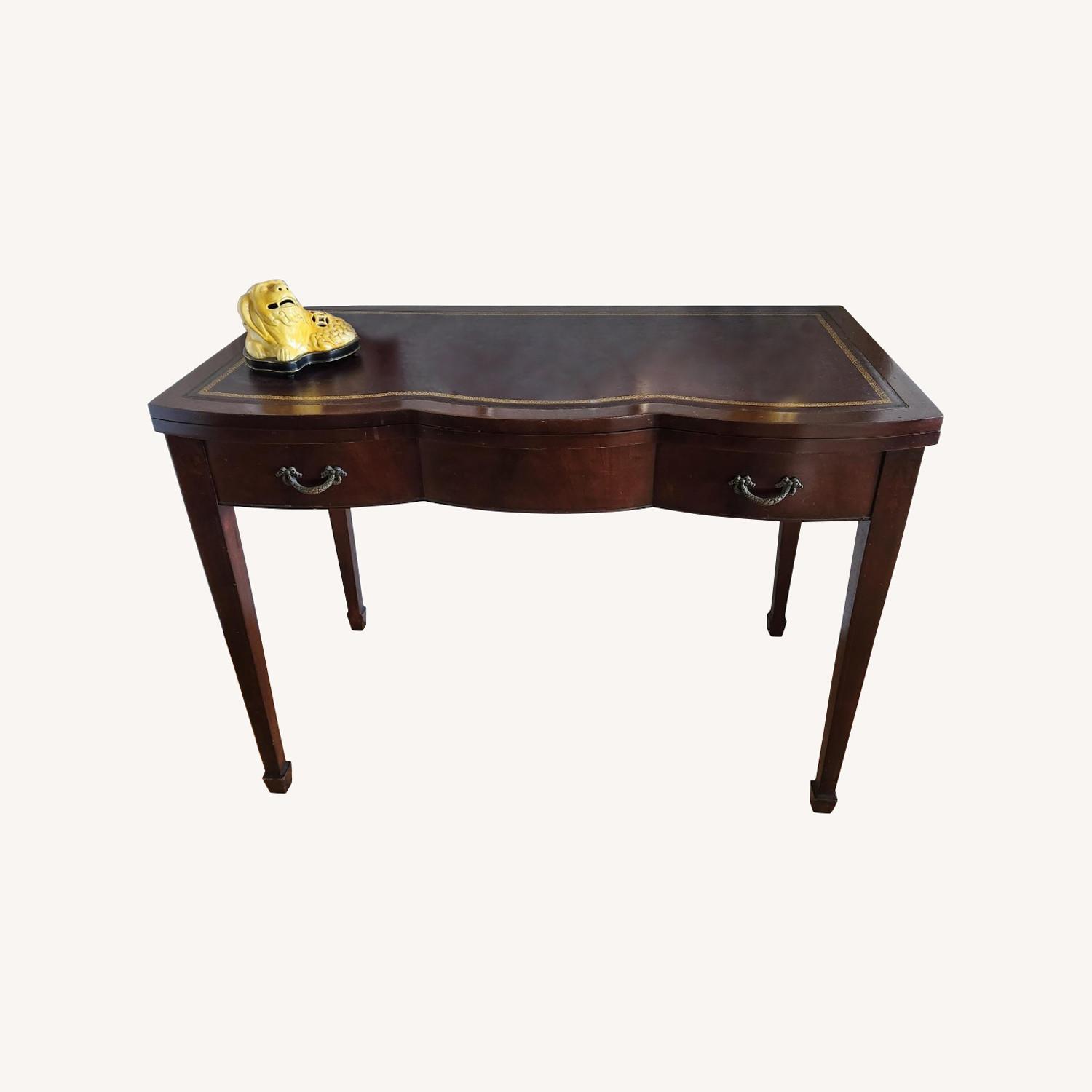 Cherry Solid Mahogany Console Table with 3 Leaves - image-0