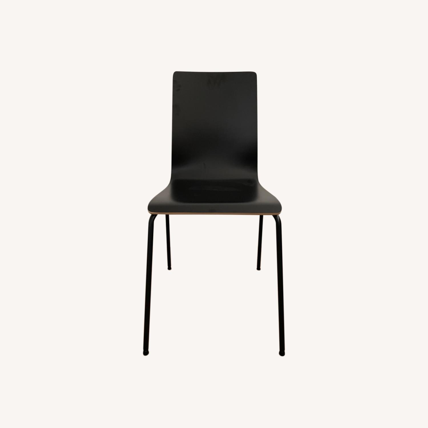 IKEA Set of 2 Black Molded Chairs - image-0