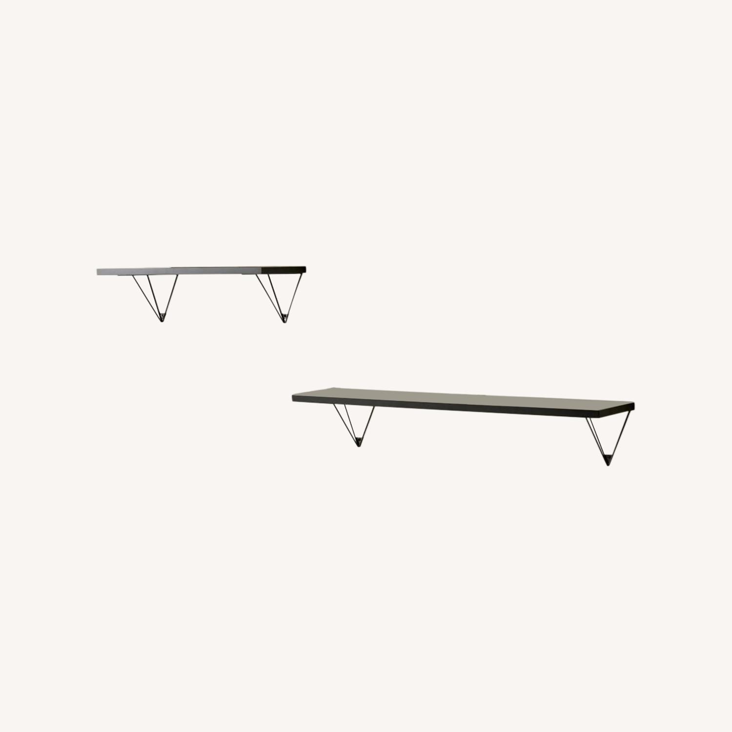 West Elm Black Wall Shelves+Prism Brackets Set of2 AptDeco