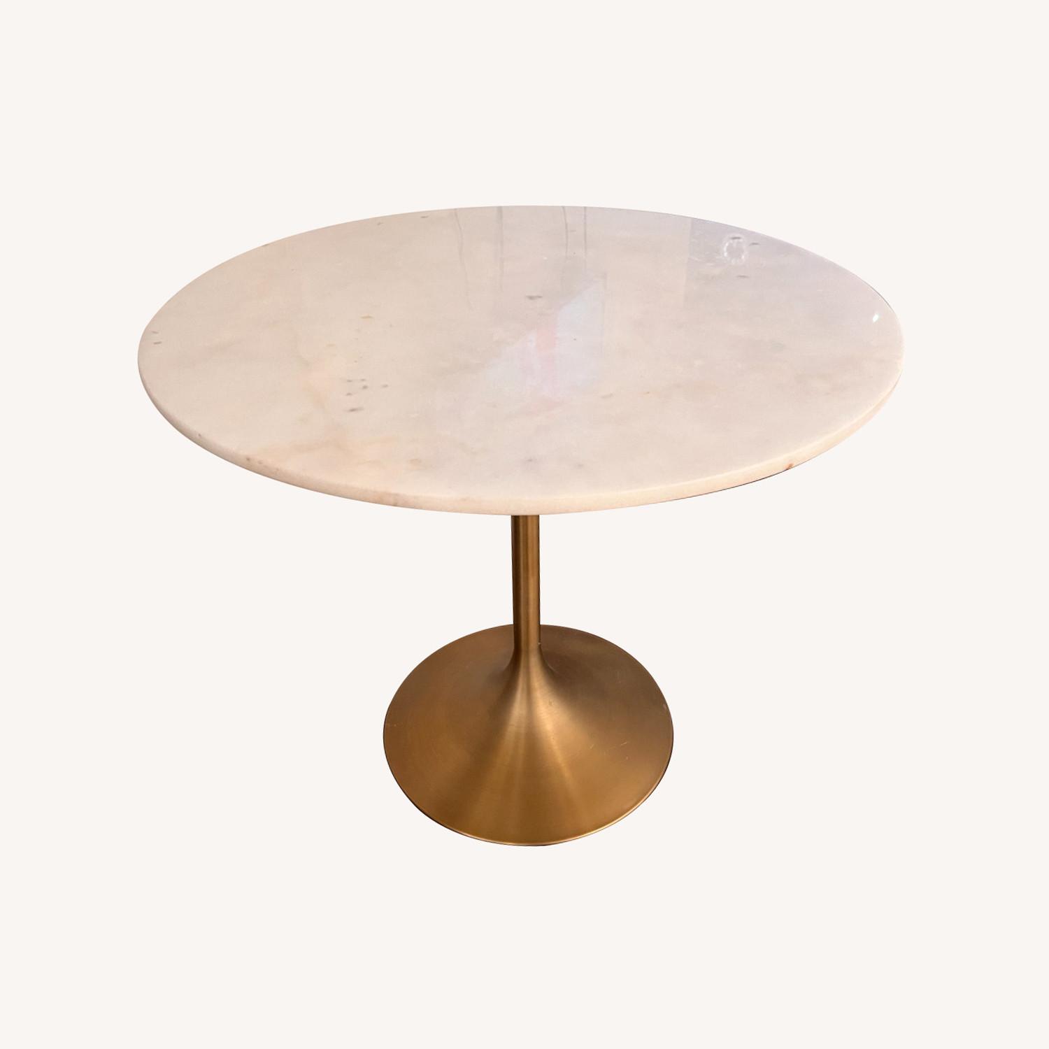 World Market Marble Top Tulip Dining Table - image-0