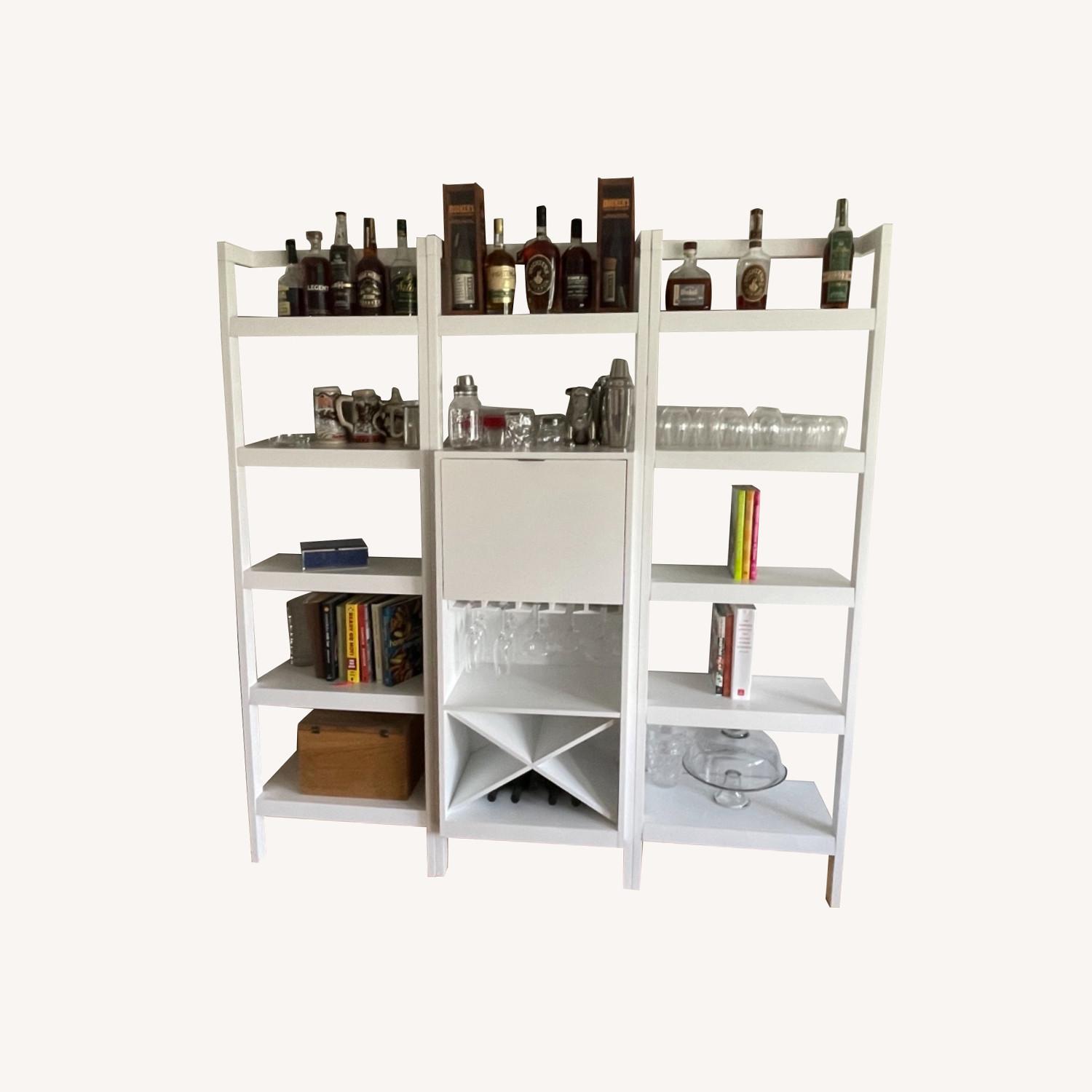 Crate & Barrel Leaning Wine Bar and Shelves AptDeco