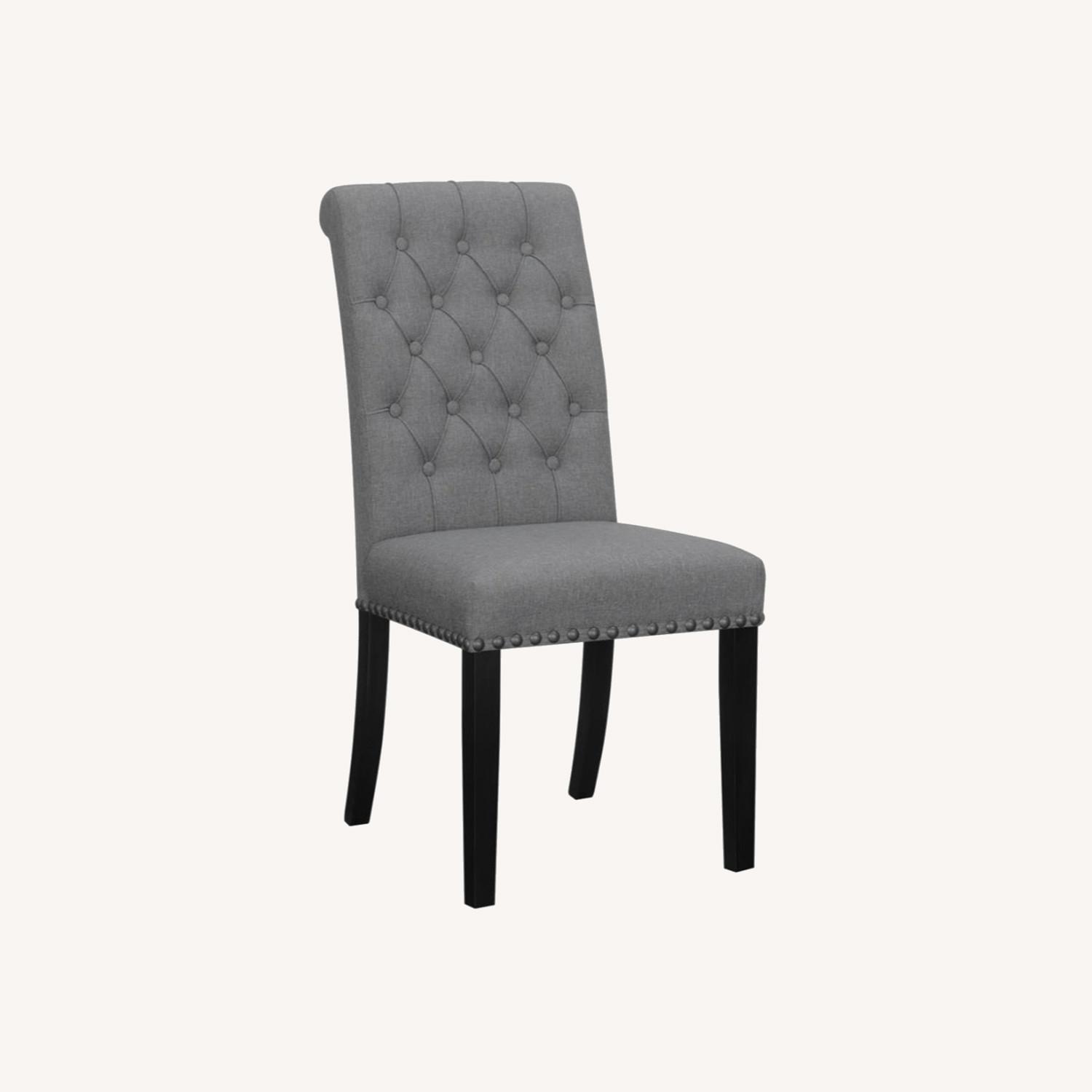 Modern Dining Chair In LinenLike Grey Fabric AptDeco