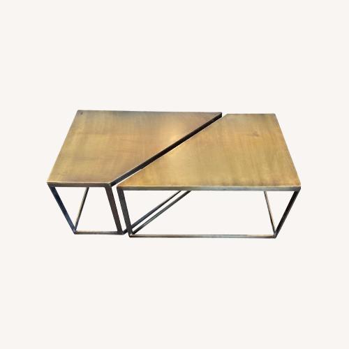 Used Arteriors Brass Cocktail/Coffee Table Set of 2 for sale on AptDeco