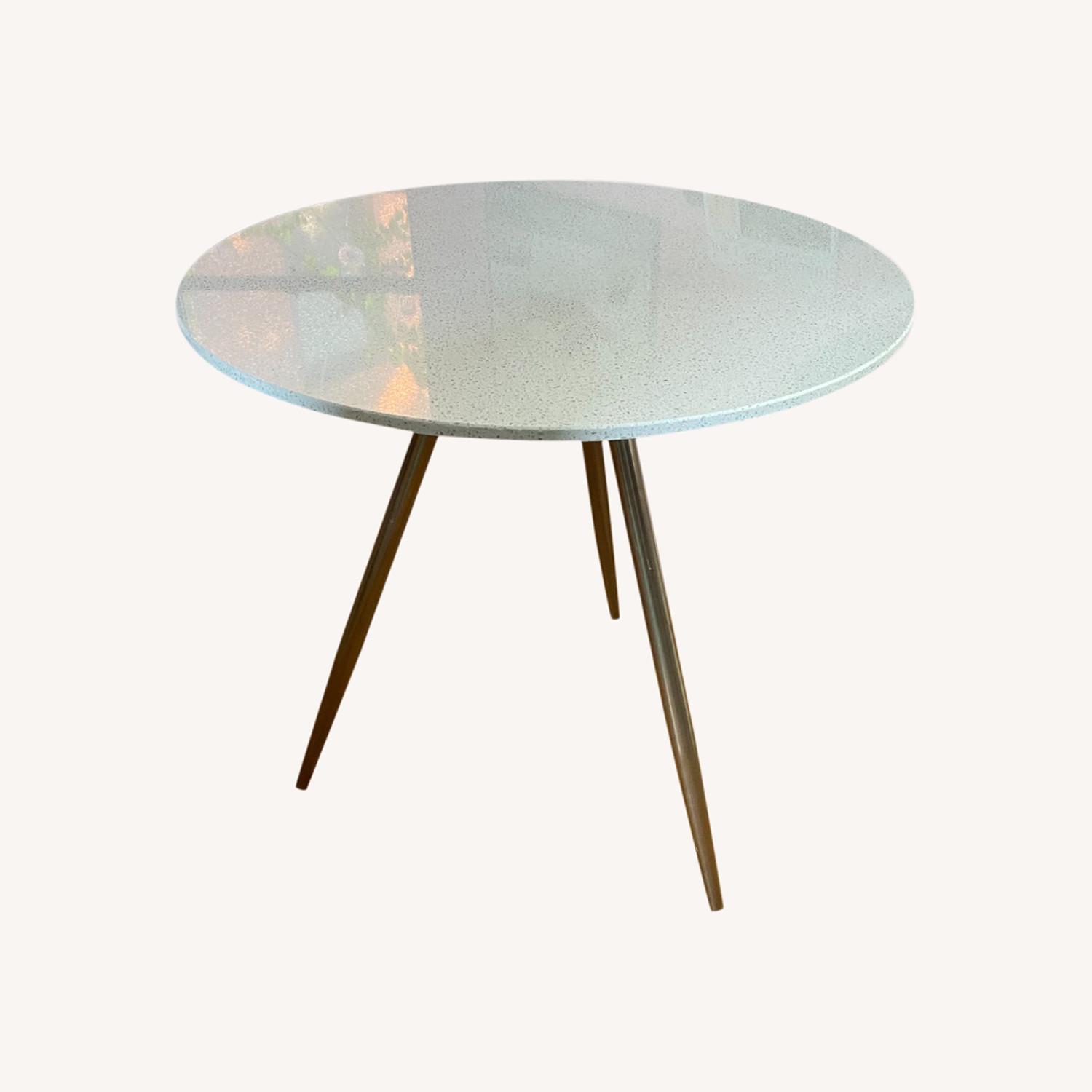 West Elm Luna Bistro Table White Quartz AptDeco