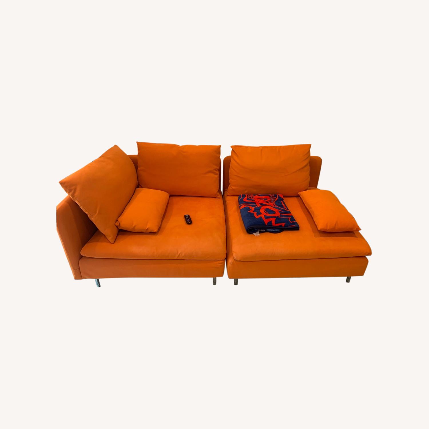【Orange】LILLE SOFA 2P IKEA Two-piece Orange Sofa - AptDeco