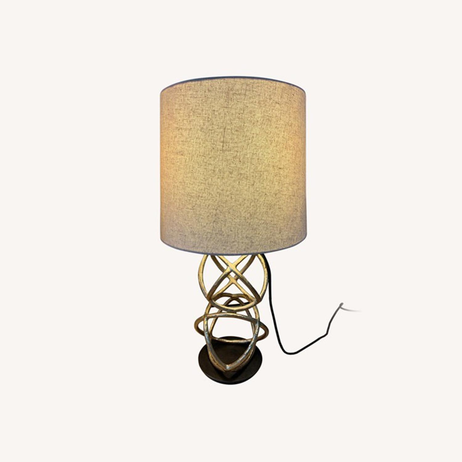 West Elm Double Geodesic Sculpture Table Lamps AptDeco