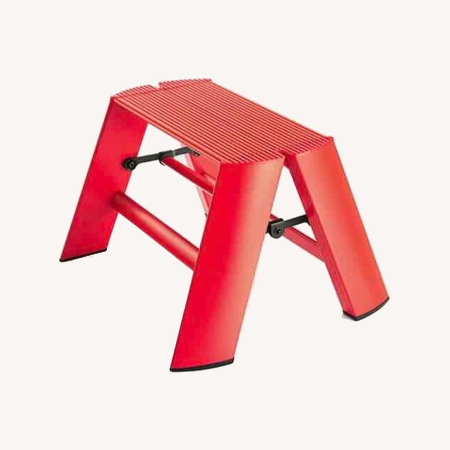 Pottery Barn Lucano Step Stool, Red - image-0