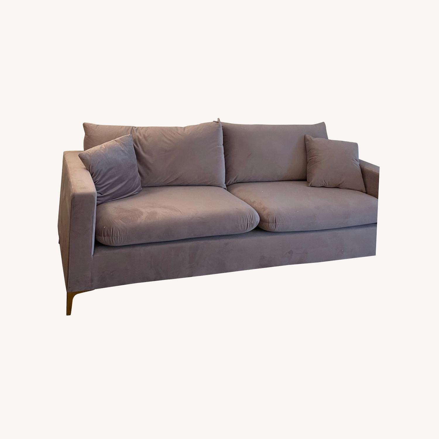 Wayfair Mauve/Pink Velvet Sofa AptDeco