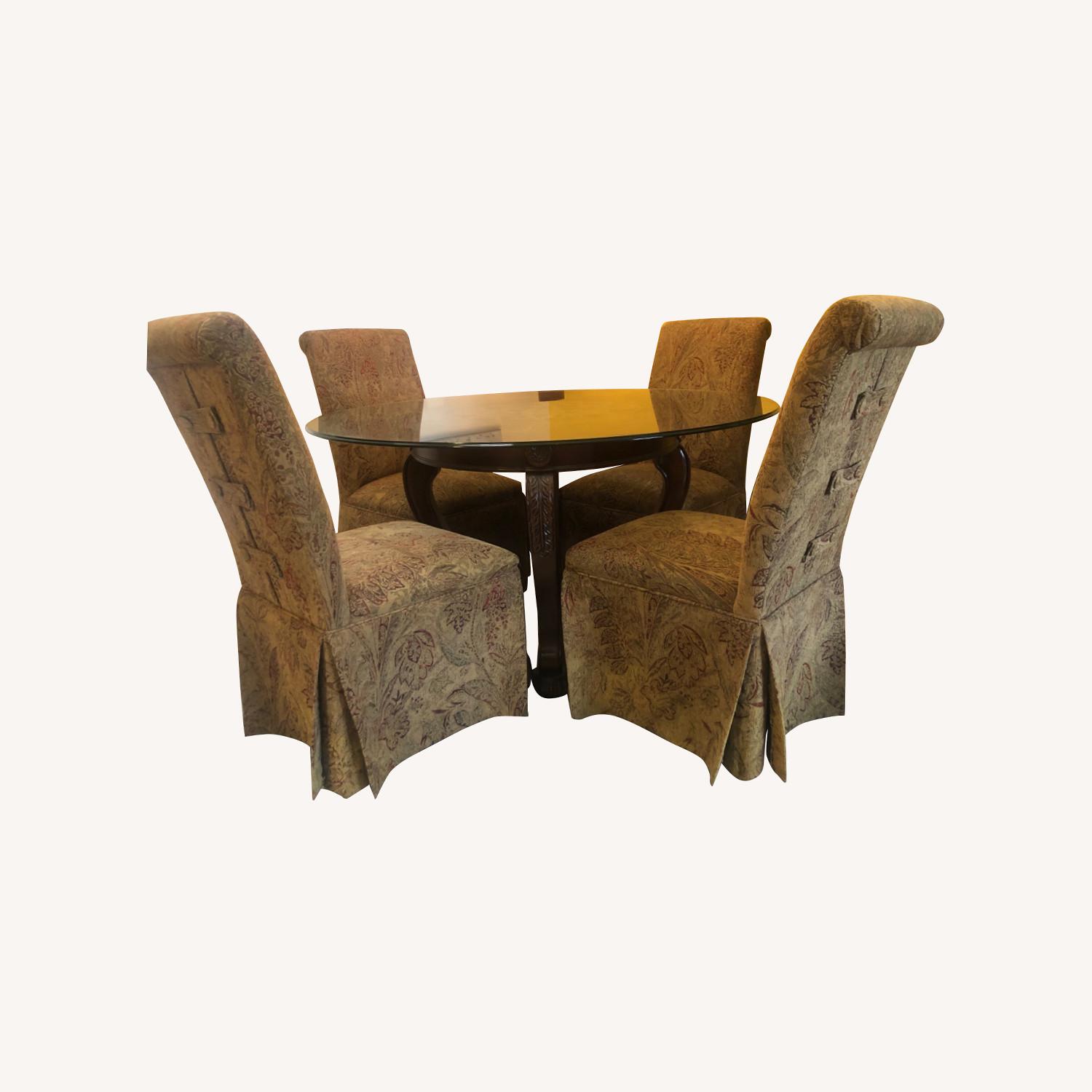 6pc Dining set. Manufactured Cloth Chairs (4) - image-0